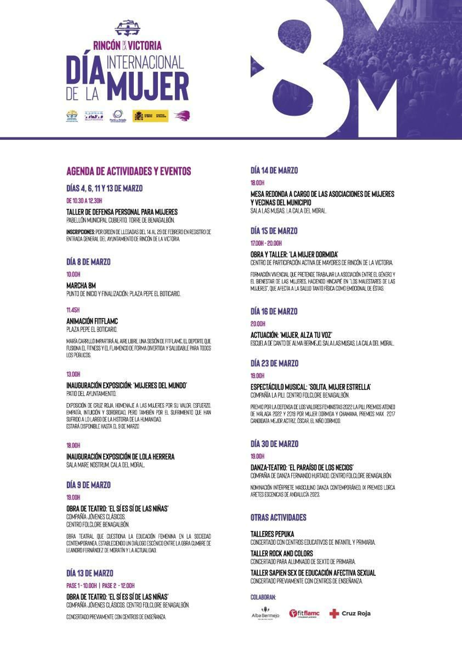 Cartel de la programación del mes de marzo por el Día Internacional de la Mujer Cartel de la programación del mes de marzo por el Día Internacional de la Mujer