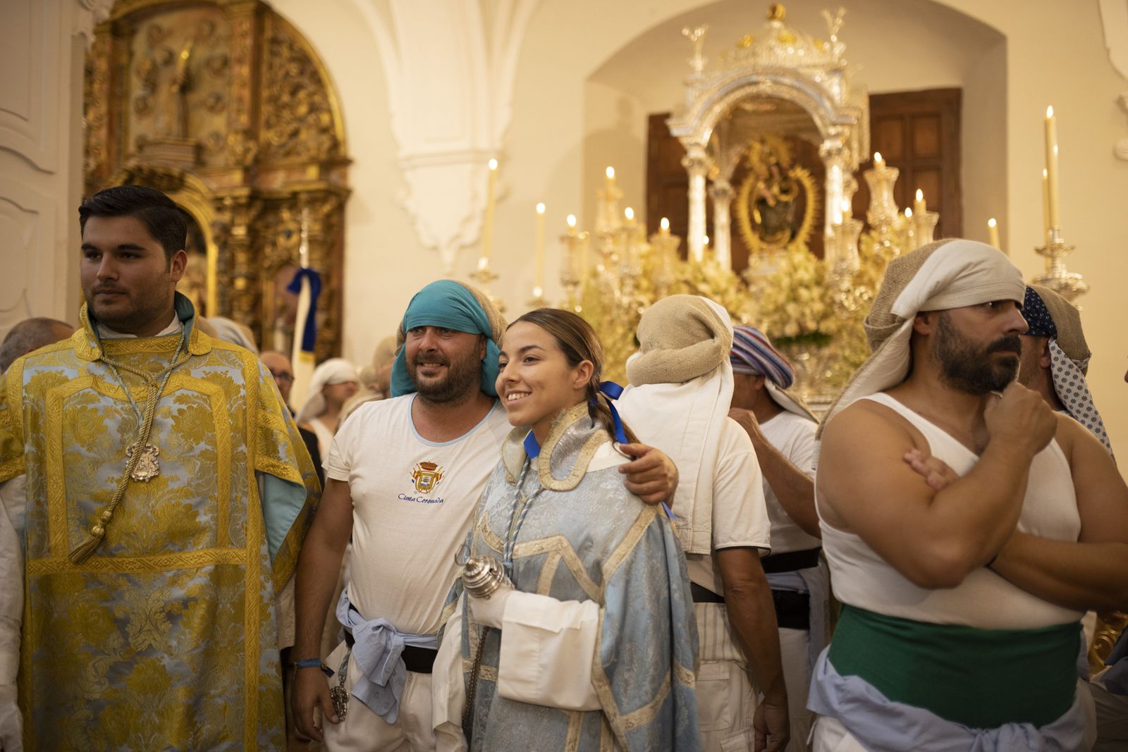 Imágenes de la procesión de la Virgen de la Cinta por el centro de la ciudad