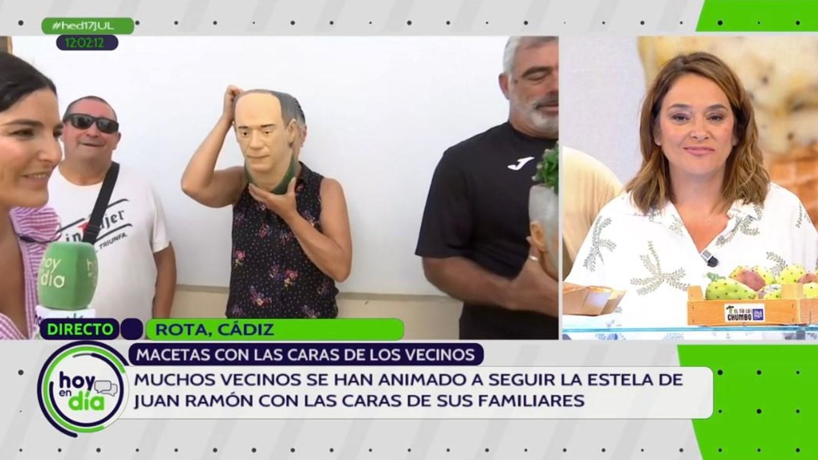 Un momento del programa Hoy en Día durante la conexión con Rota.