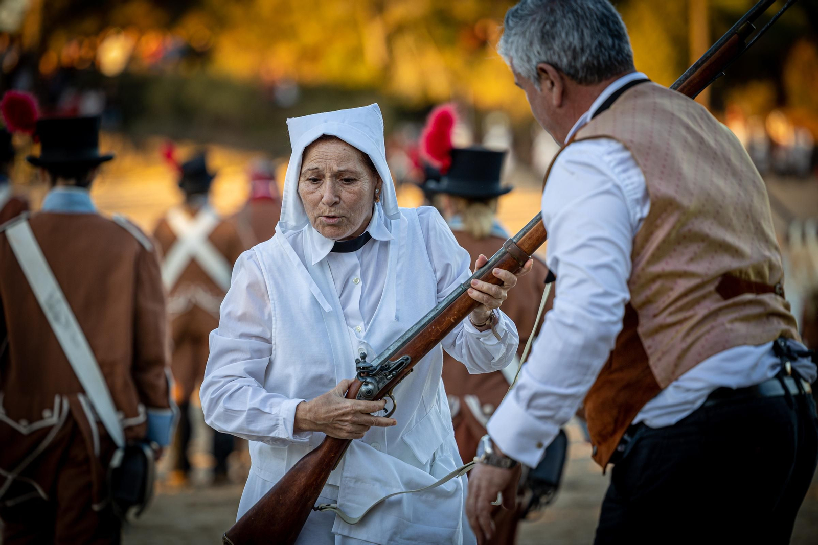 Las imágenes de la Primera recreación de la Batalla del Trocadero En el caño de La Cortadura
