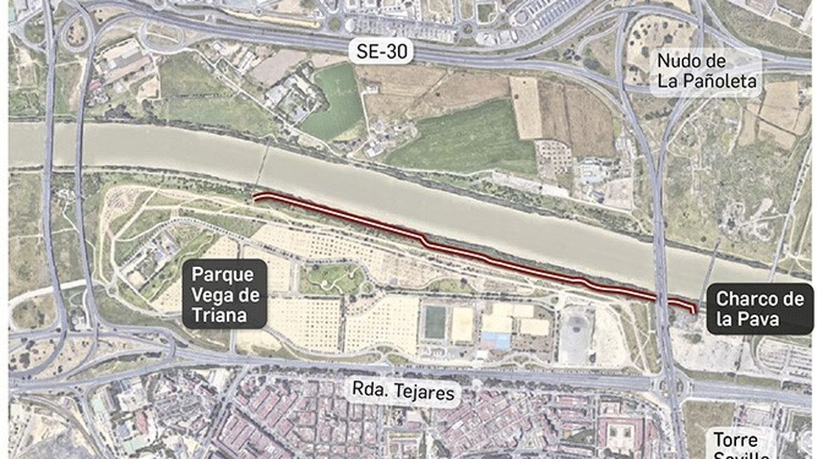 Tramo de 1,4 kilómetros donde se ha intervenido más recientemente.