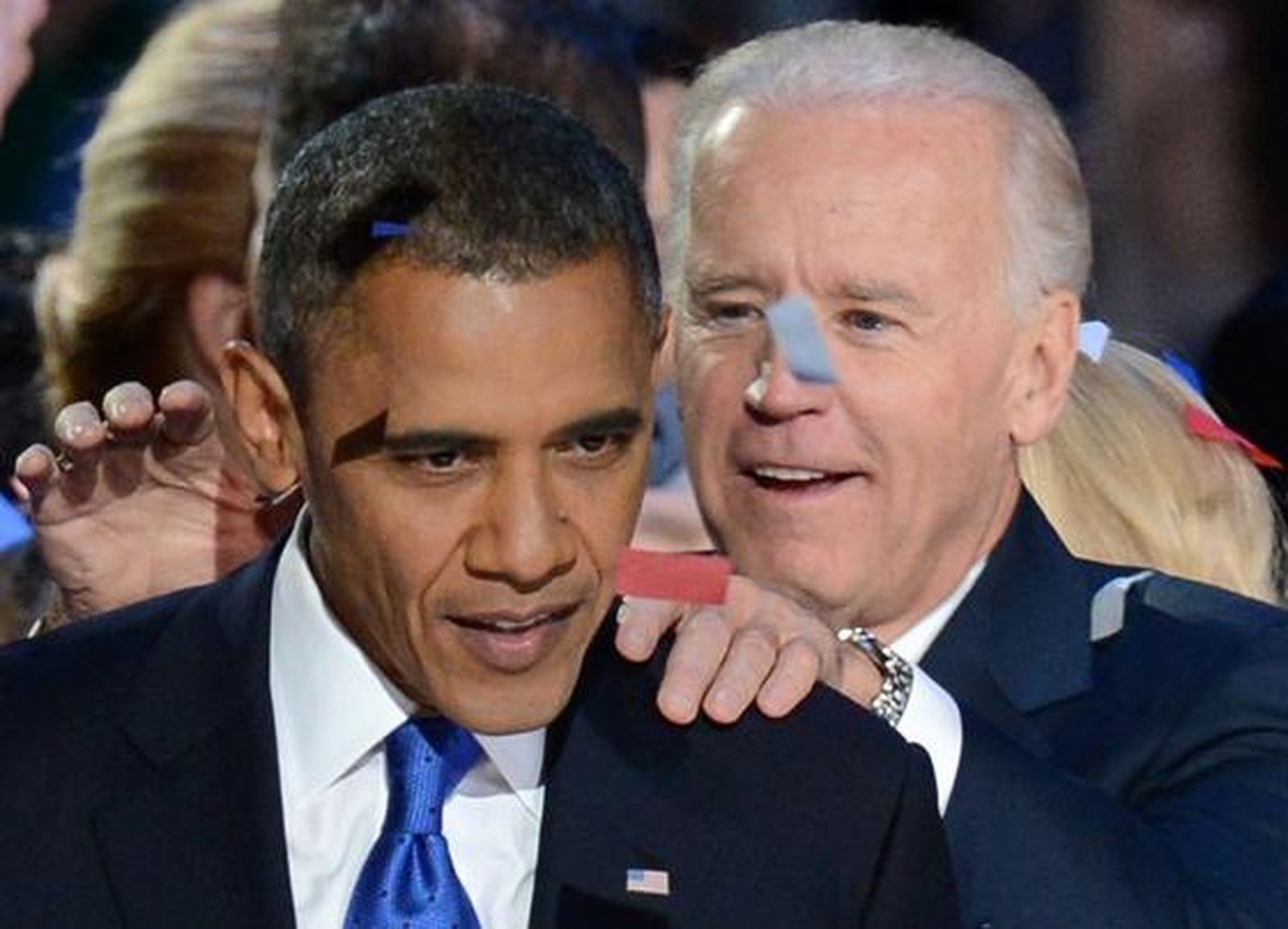 Obama y Biden, los grandes triunfadores de la noche.  Foto: Afp