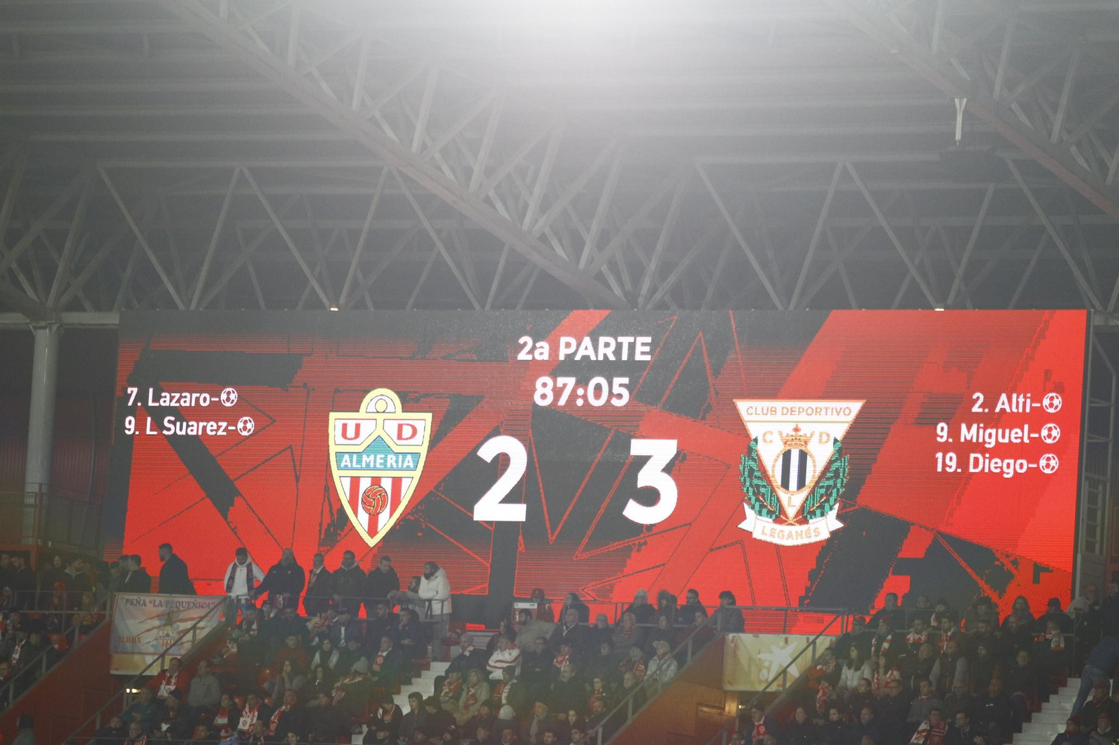 El partido U.D. Almería-C.D. Leganés de Copa del Rey, en imágenes