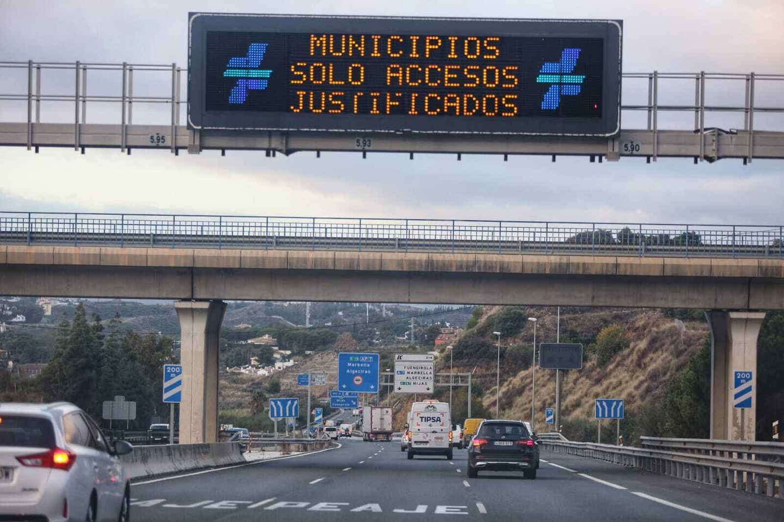 Advertencia de la DGT sobre el cierre perimetral de los municipios.