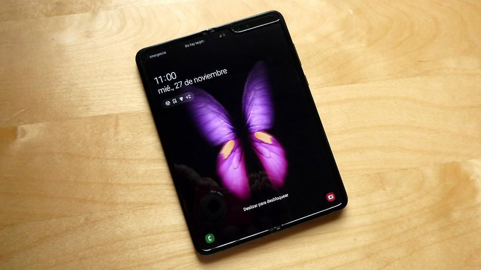 La pantalla interior del Samsung Galaxy Fold, desplegada