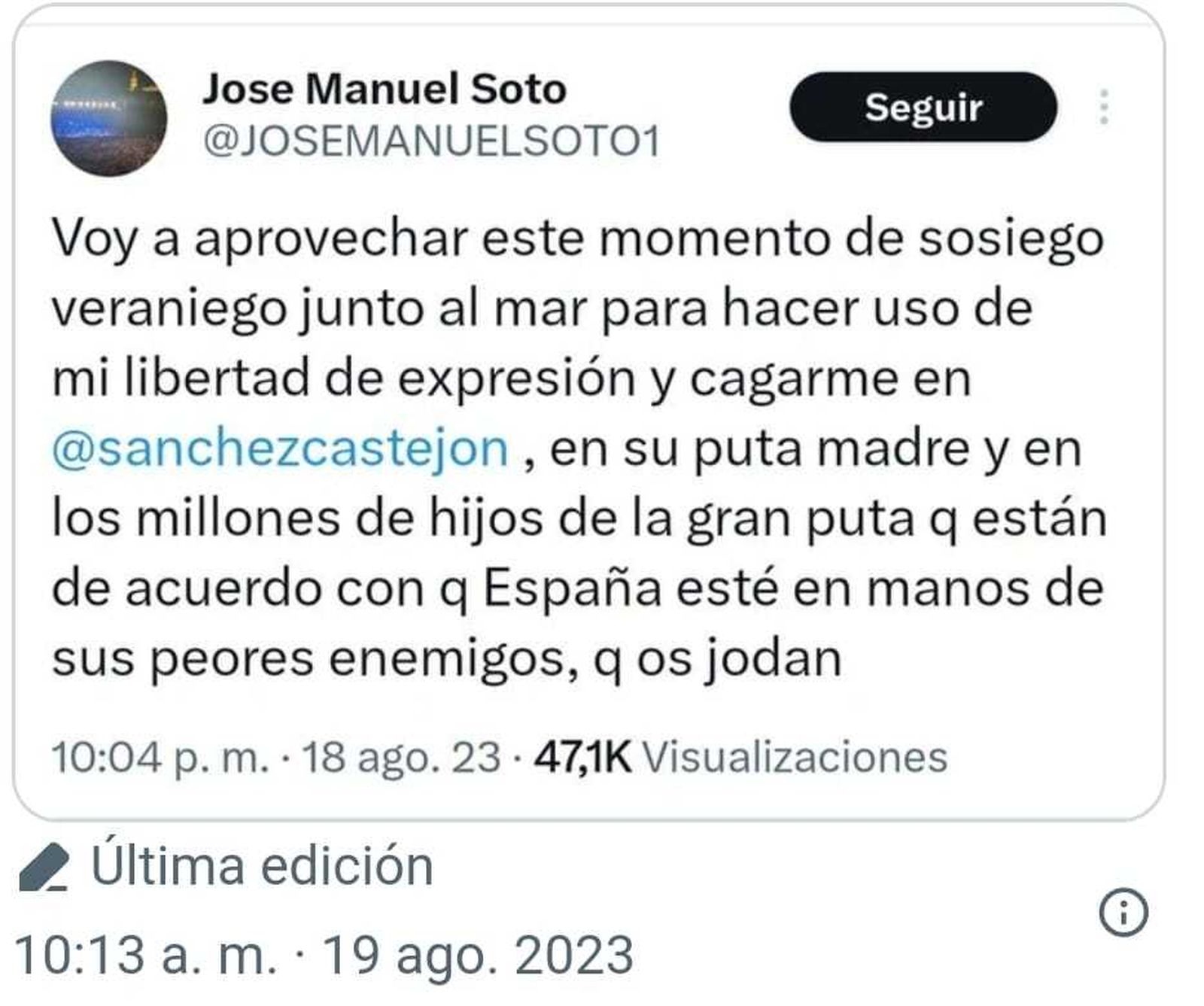 Este tío es carajote