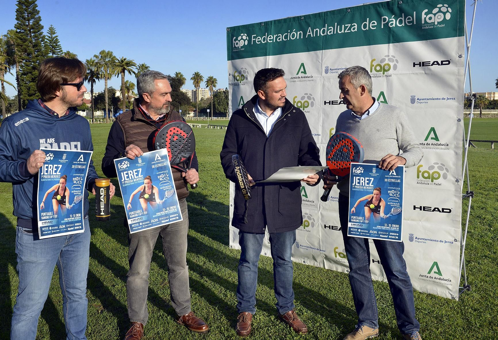 El delegado de Deportes Jesús Alba, junto al presidente de la Andaluza José Pérez.
