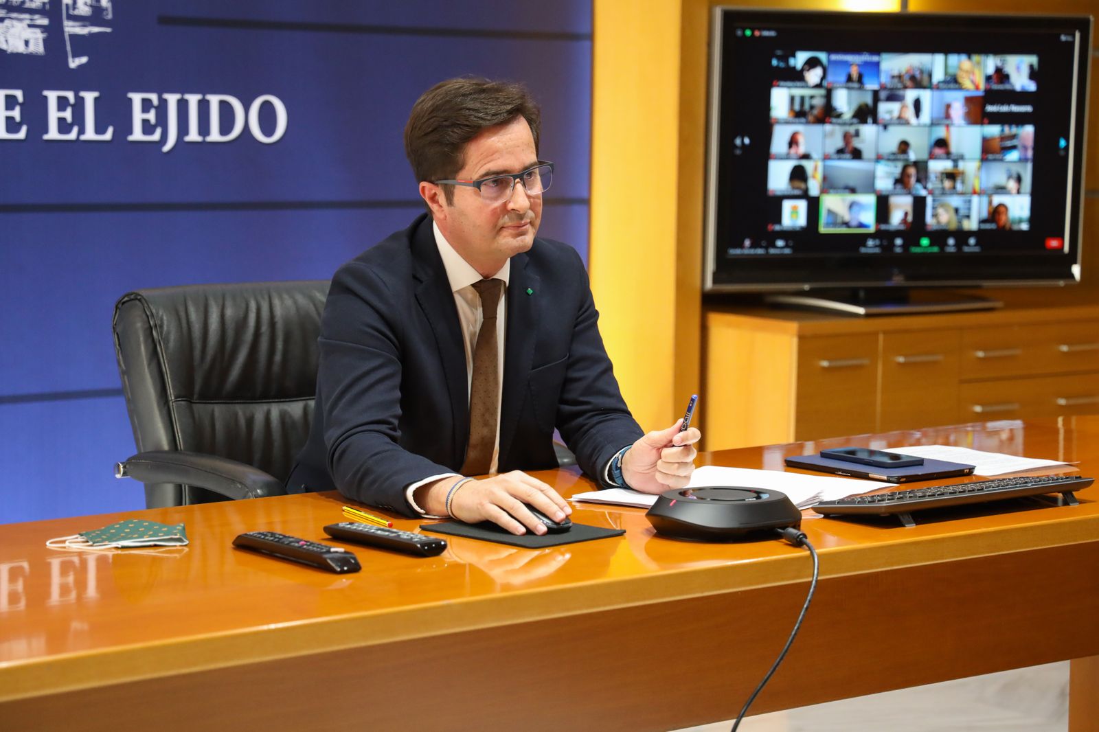 Francisco Góngora, durante el Pleno telemático celebrado en El Ejido.
