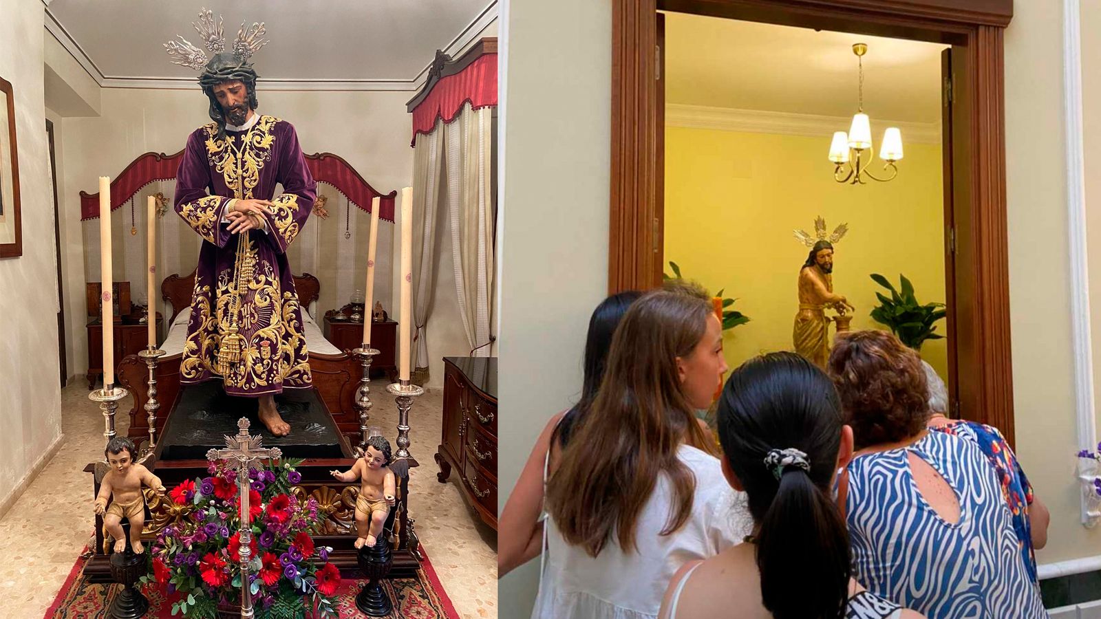 Capillas de culto provisionales instaladas en casa de sus hermanos mayores