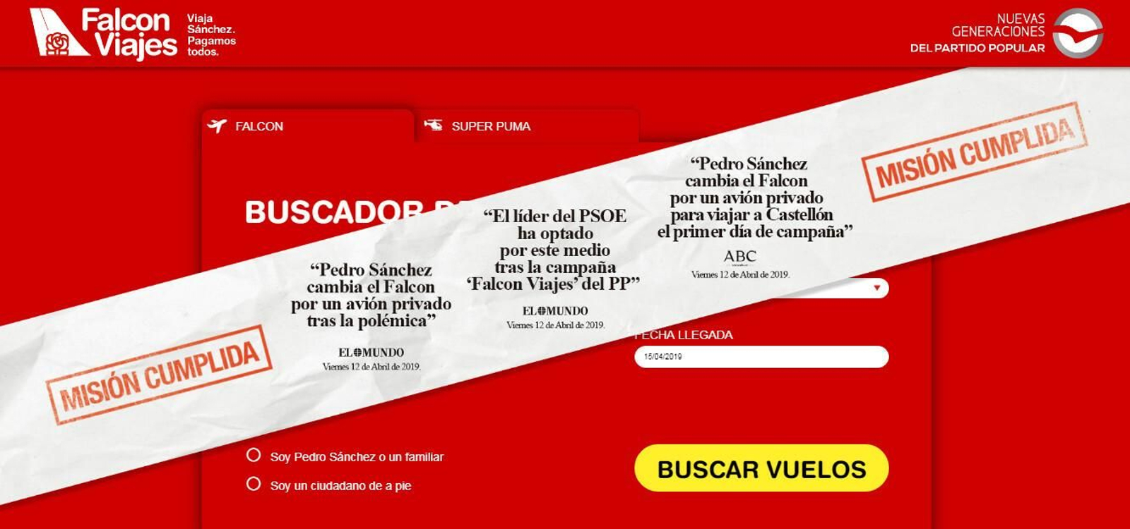 Captura de la web de la campaña ya clausurada.