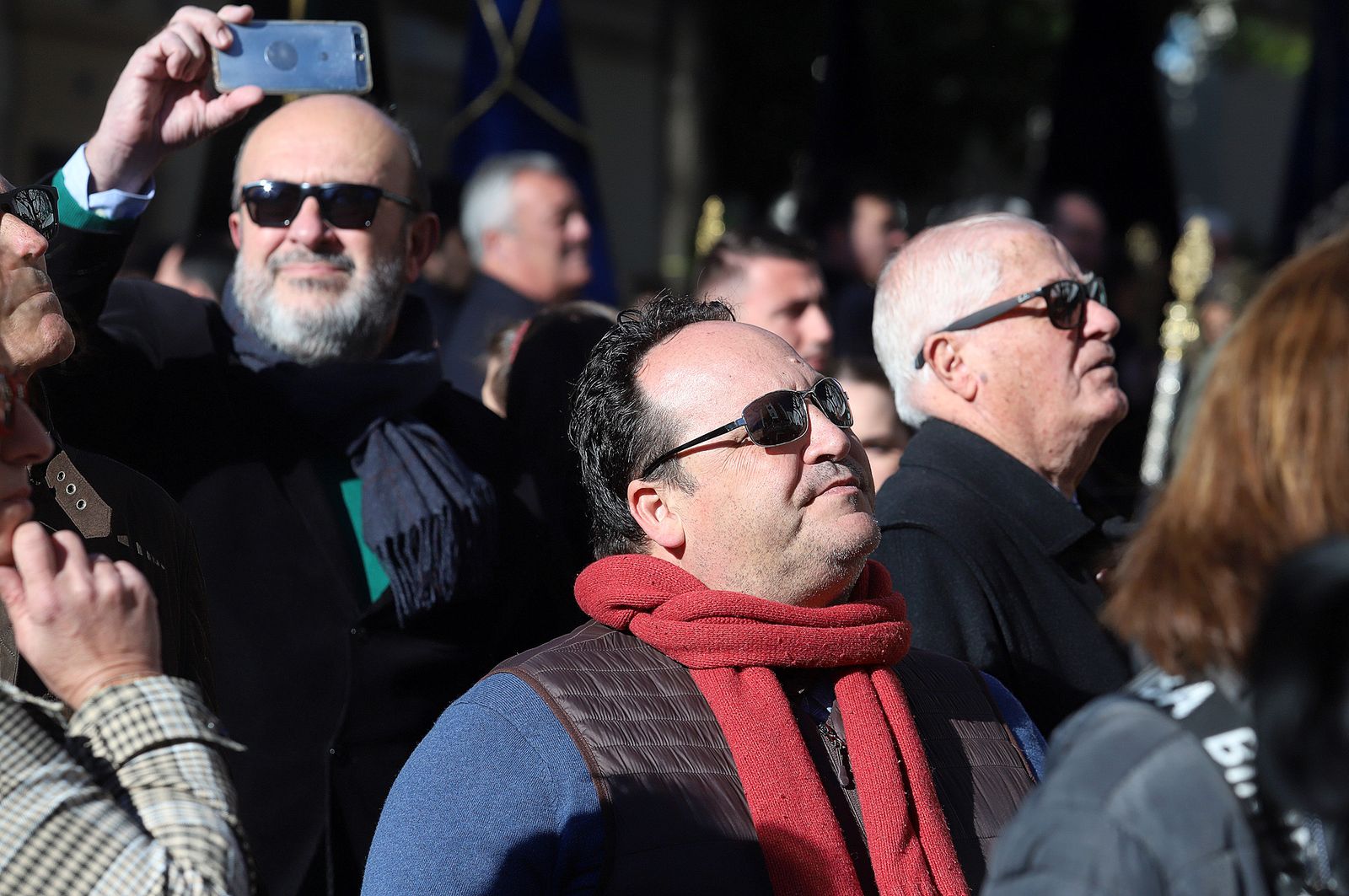 Imágenes del ambiente en la procesión de San Sebastián