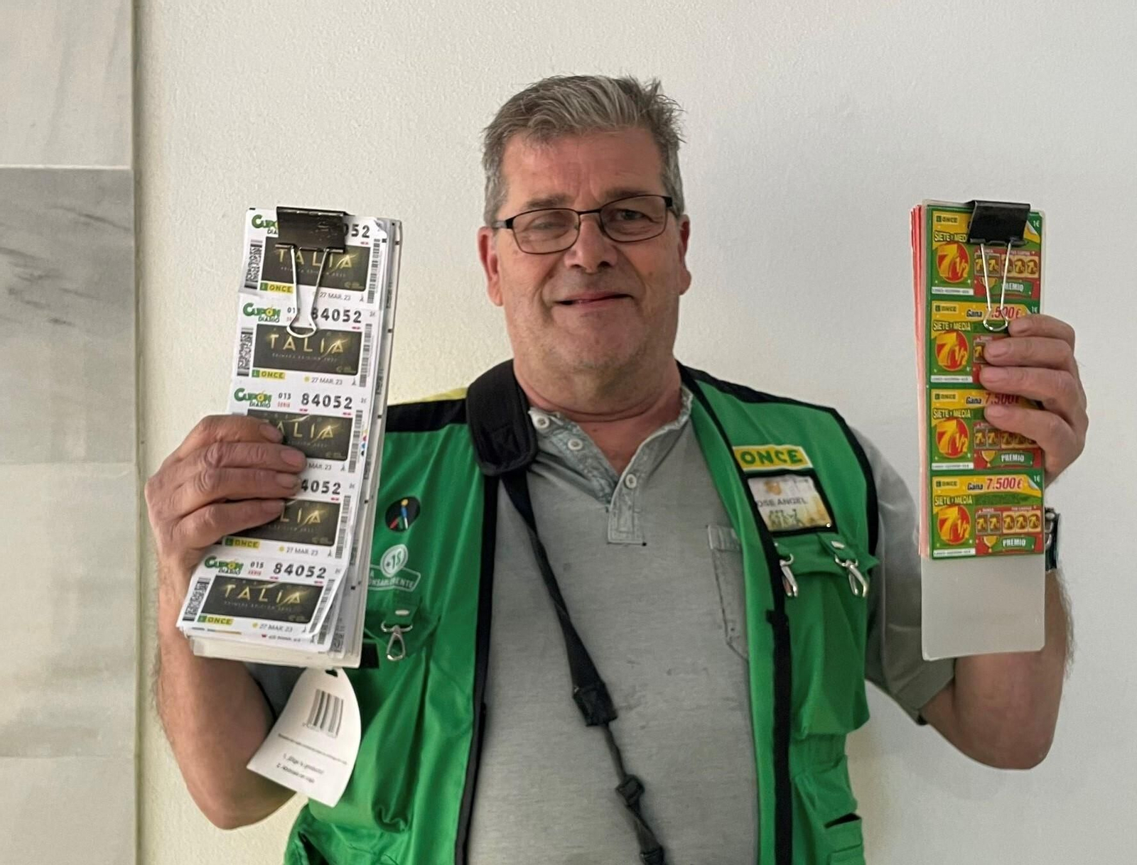 José Ángel Narciso, vendedor de la ONCE.