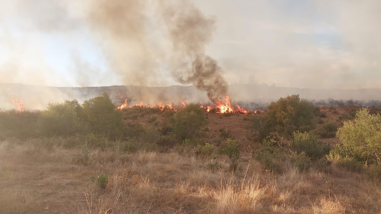 Incendio en el Castillo de las Guardas.