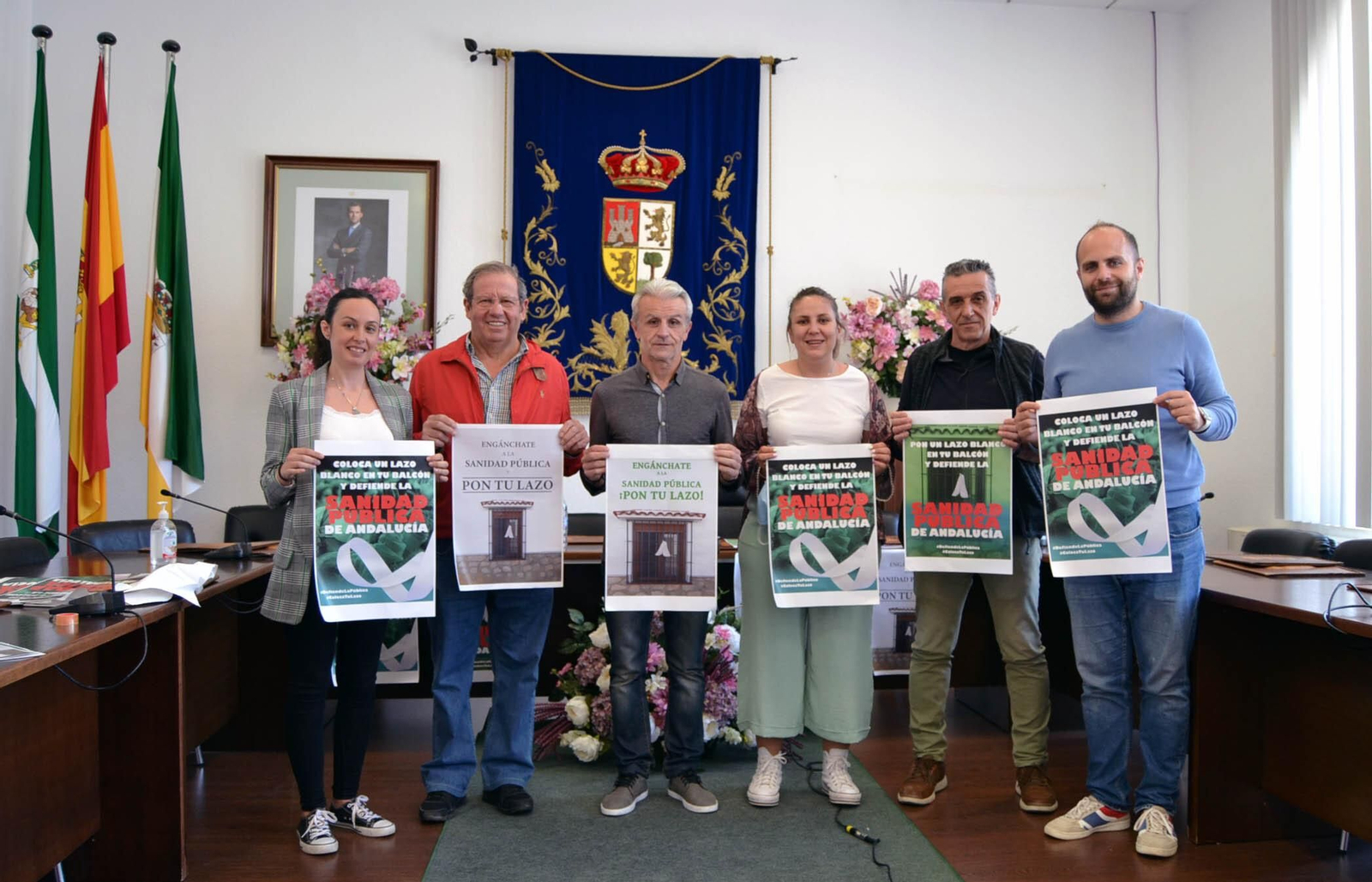 Representantes de la plataforma y de los ayuntamientos de Teba, Campillos y Valle de Abdalajís.