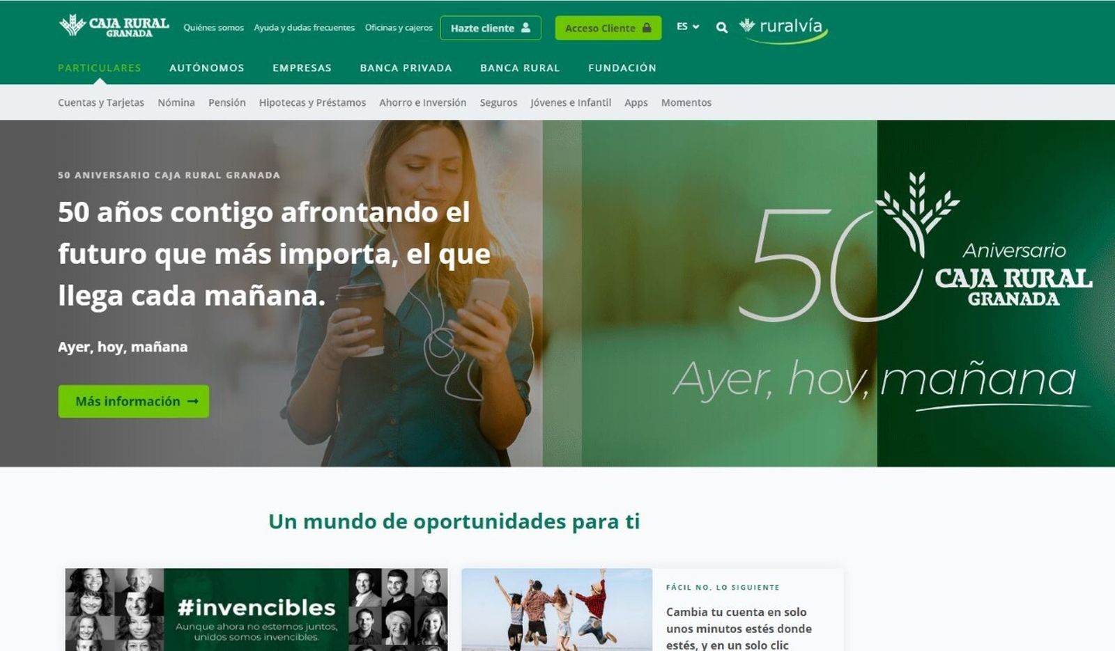 Caja Rural Granada renueva su web para ofrecer un servicio más digital y cercano a sus clientes