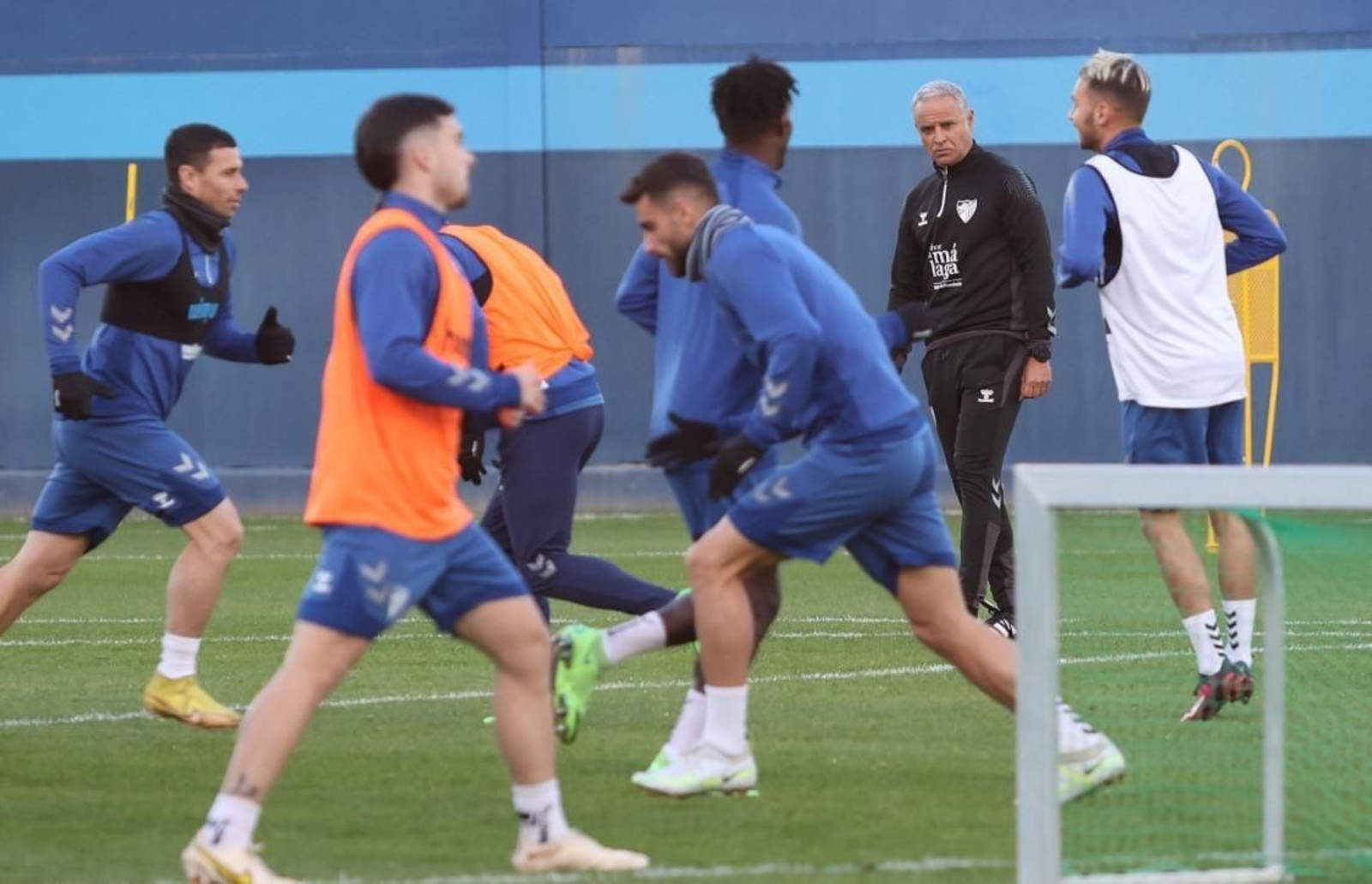 Sergio Pellicer y su primera sesión al frente del Málaga CF