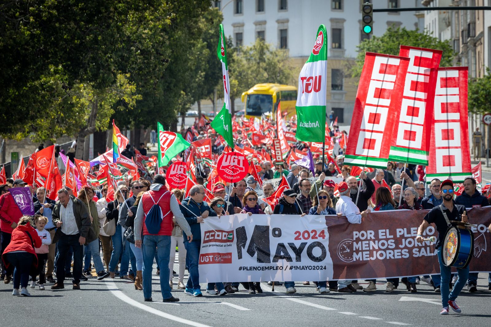 Imágenes de la manifestación del 1 de Mayo en Cádiz