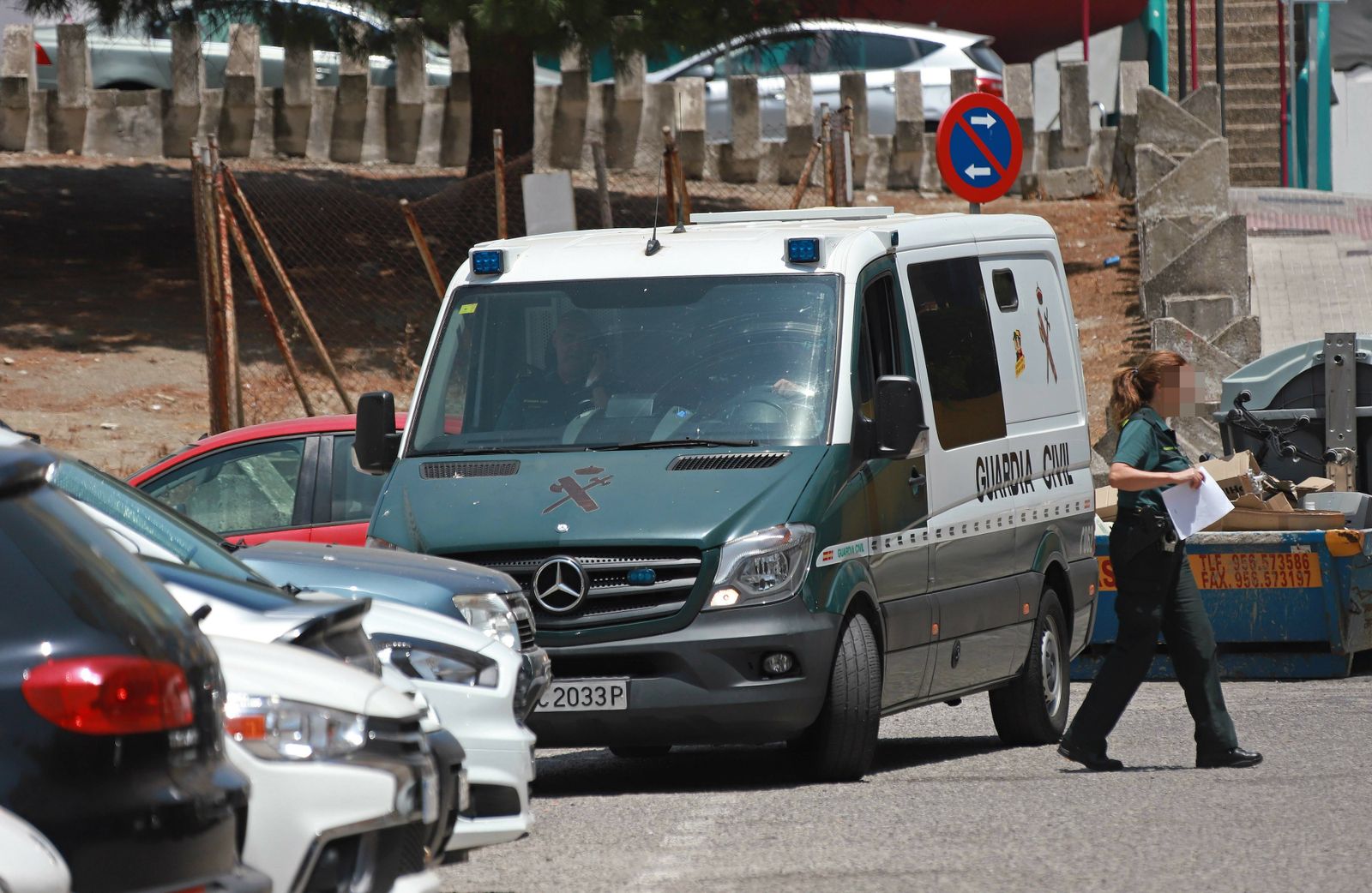 Momento en el que el capitán Joaquín F. fue llevado a los juzgados de Algeciras.