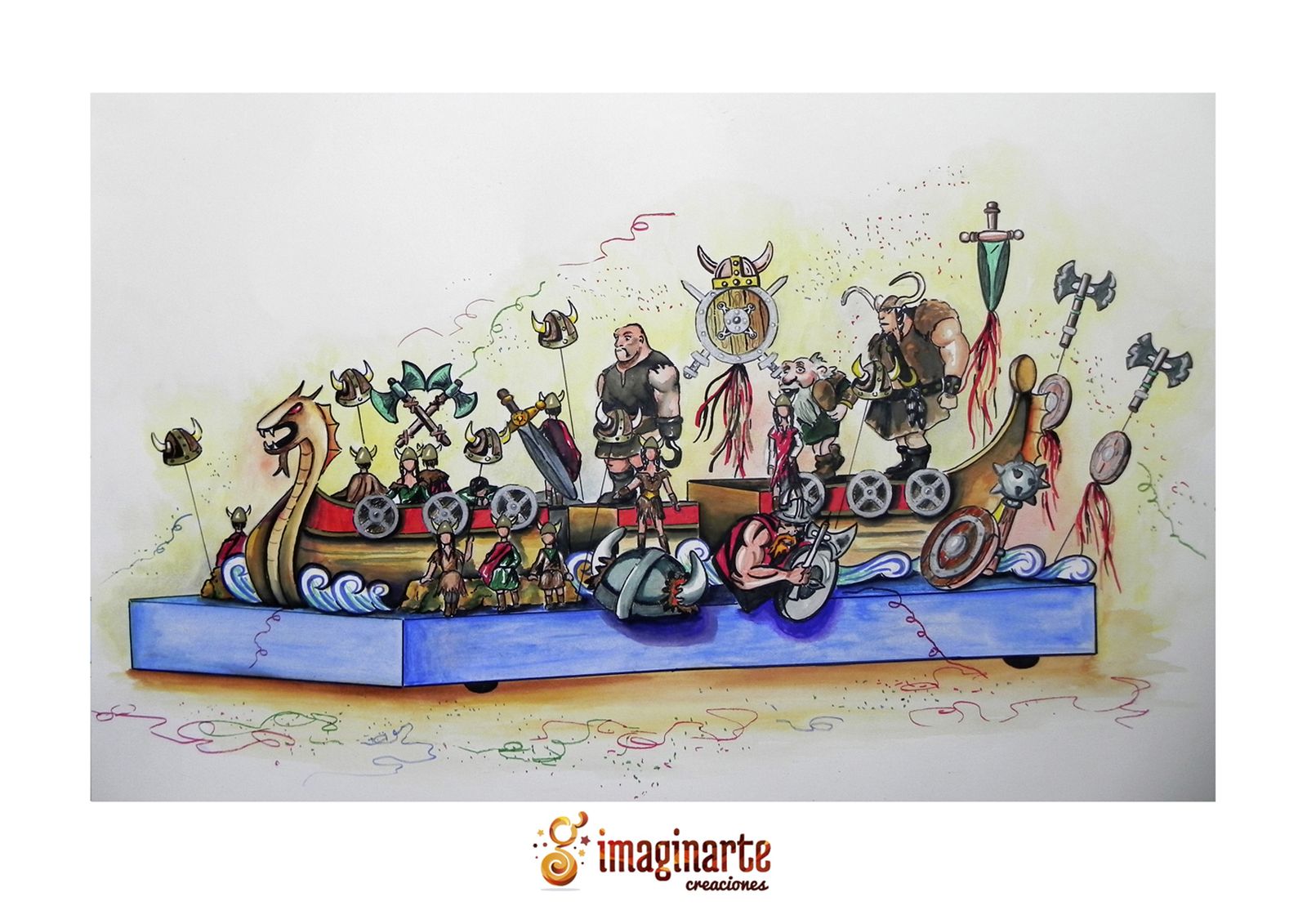 Boceto de la carroza 'Vikingos'
