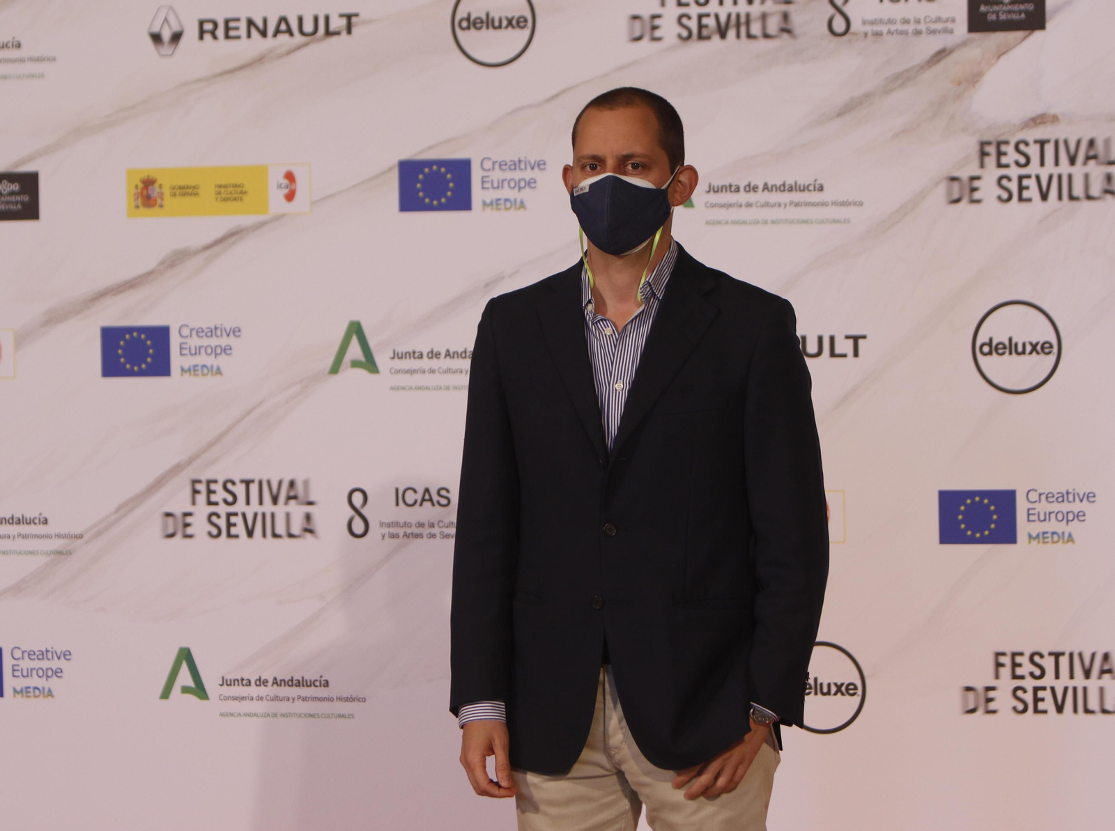 El productor Olmo Figueredo (Sevilla, 1980), antes de recoger el Premio RTVA.