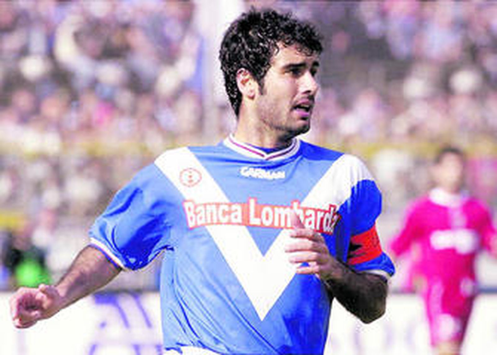 Pep Guardiola durante un partido en su etapa como jugador del Brescia italiano.