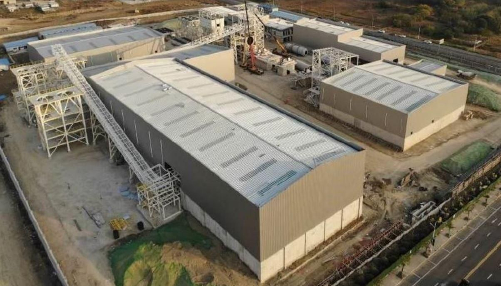 Vista aérea de la construcción de la planta de Changzhou, en la provincia de china de Jiangsu.