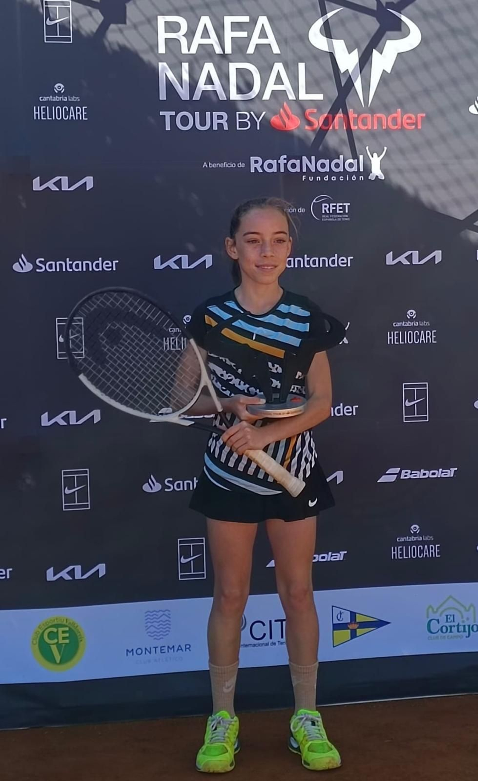 La tenista jerezana posa antes de jugar uno de sus partidos.