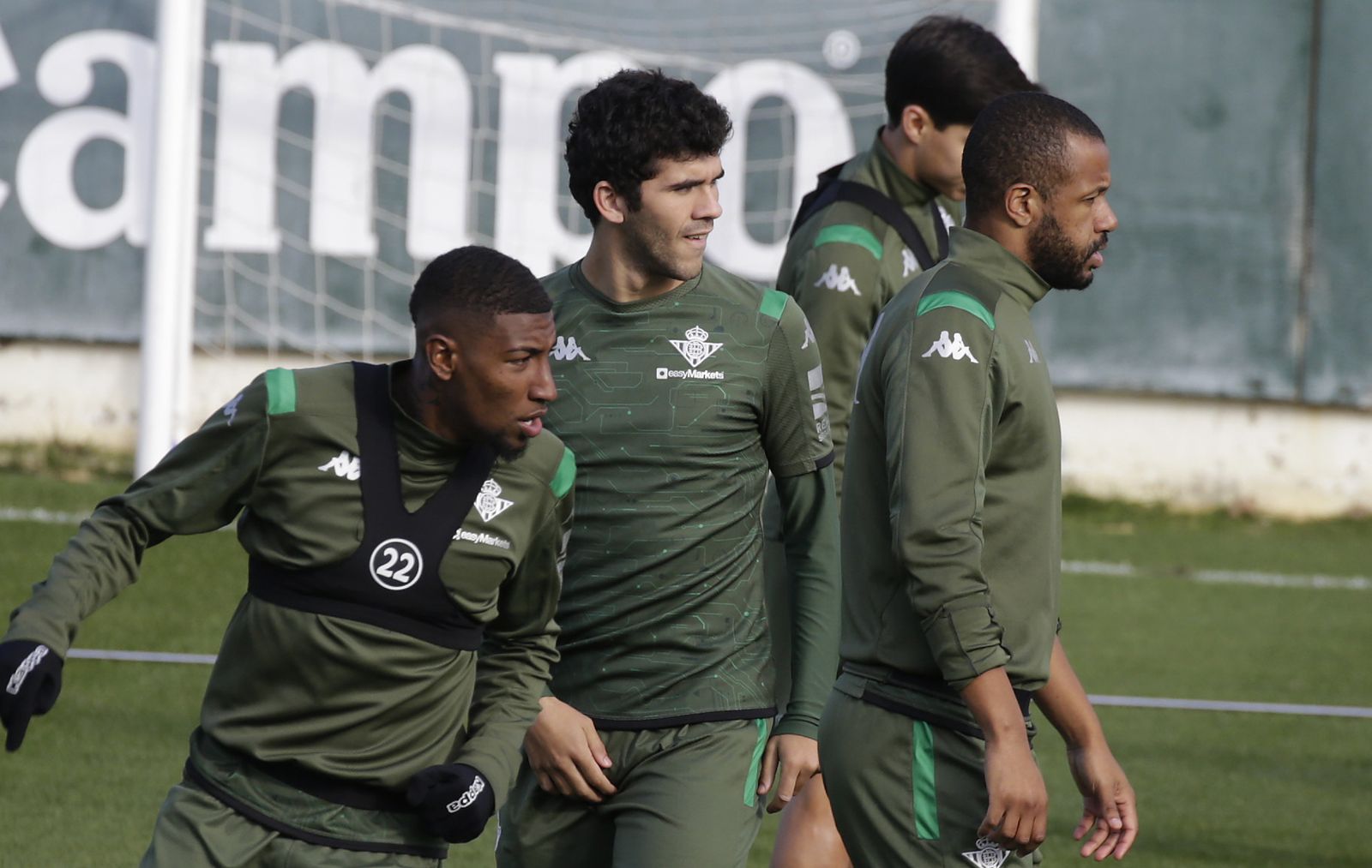 Emerson y Aleñá, durante un entrenamiento en la ciudad deportiva.