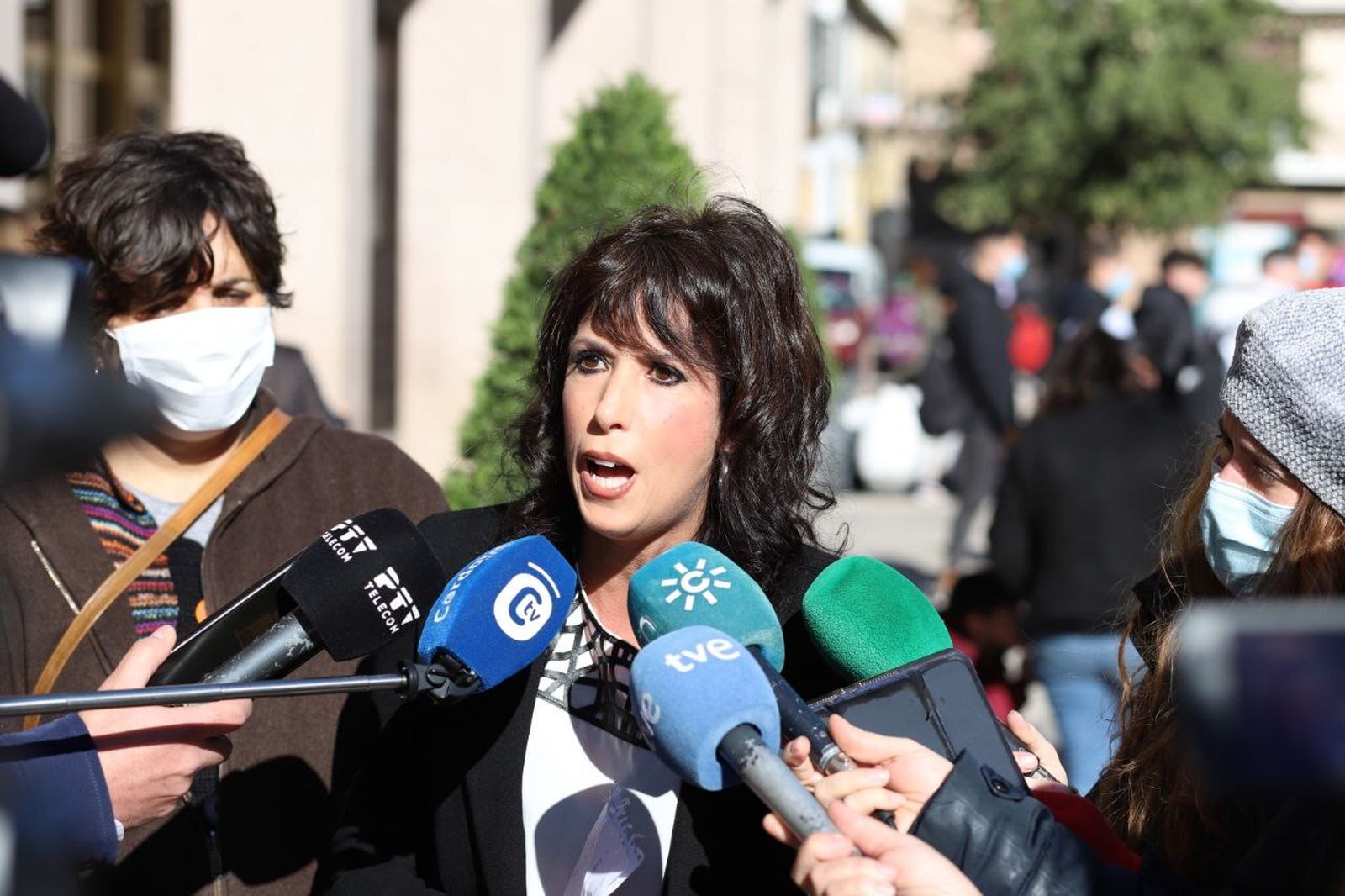 Martina Velarde, durante su comparecencia.