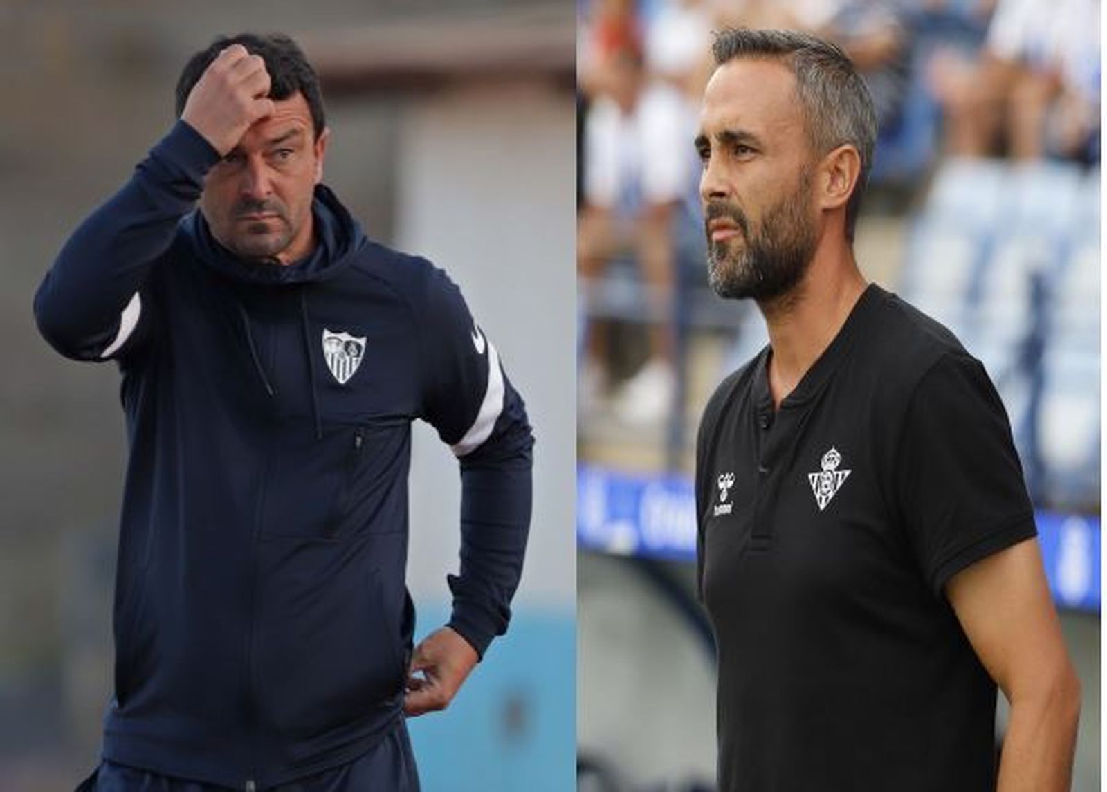 Alejandro Acejo y Aitor Martínez, técnicos de Sevilla Atlético y Betis Deportivo.