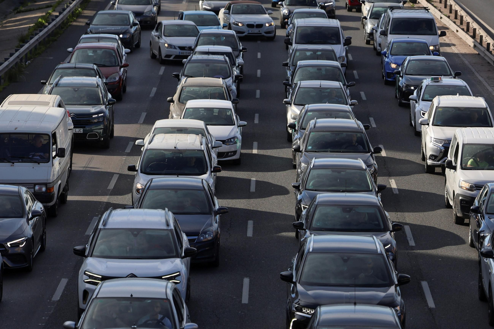 Uno de los atascos este mes de octubre en Málaga.