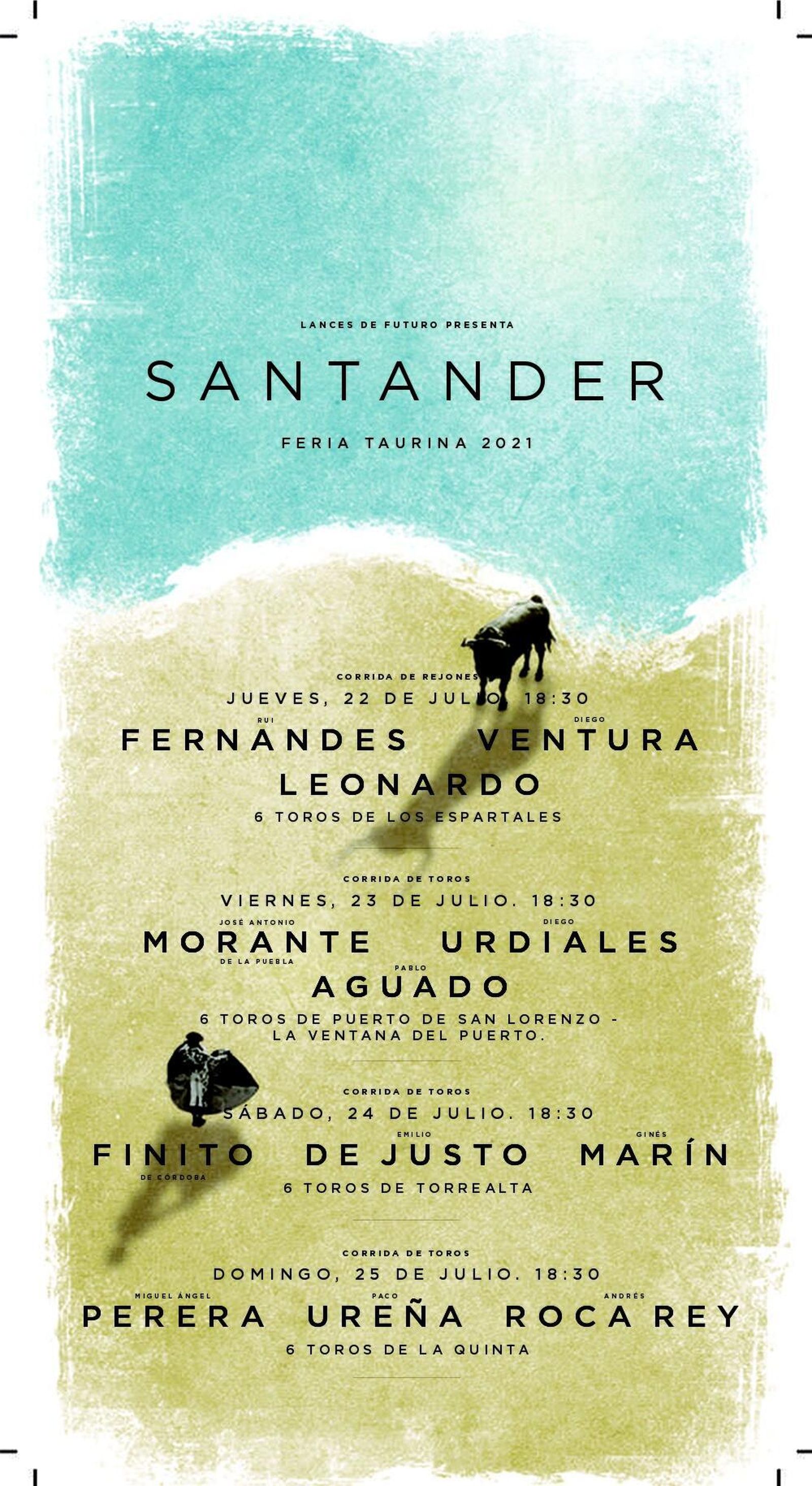 Los carteles taurinos de Santander 2021.