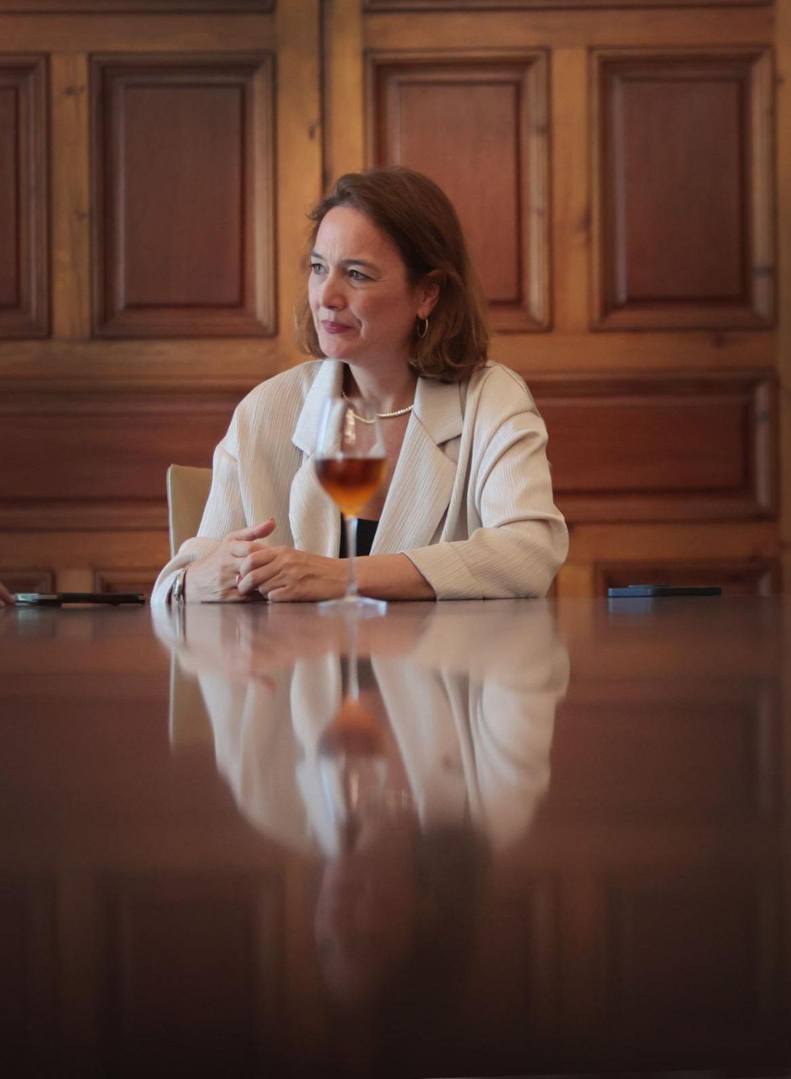 Carmen Aumesquet, en un momento de la entrevista.