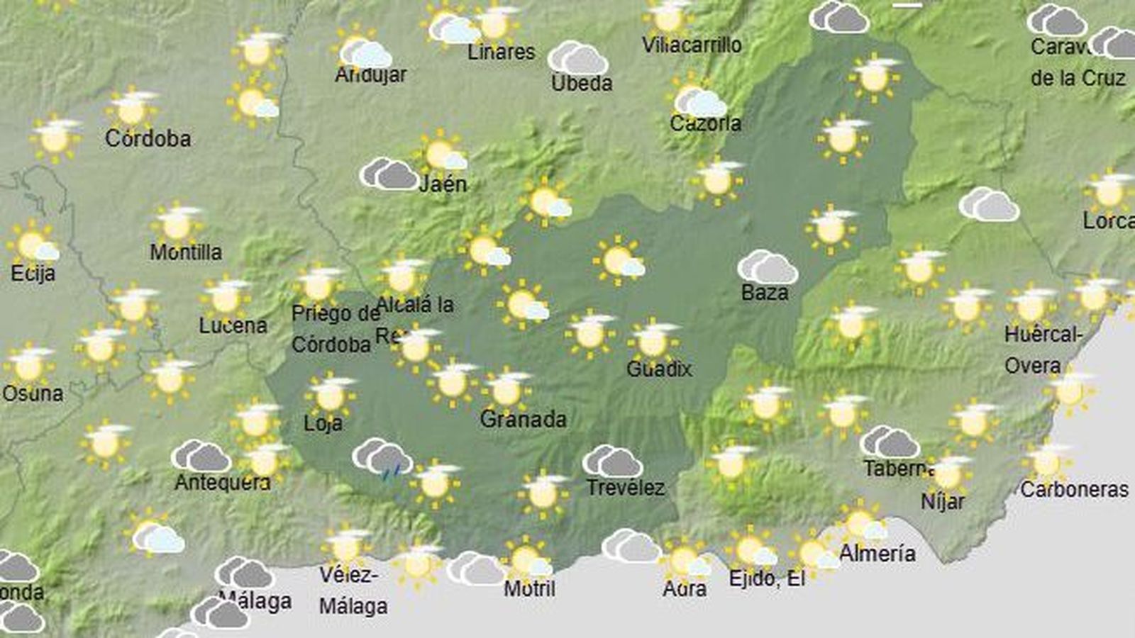 El Tiempo en Granada el 3 de marzo de 2026