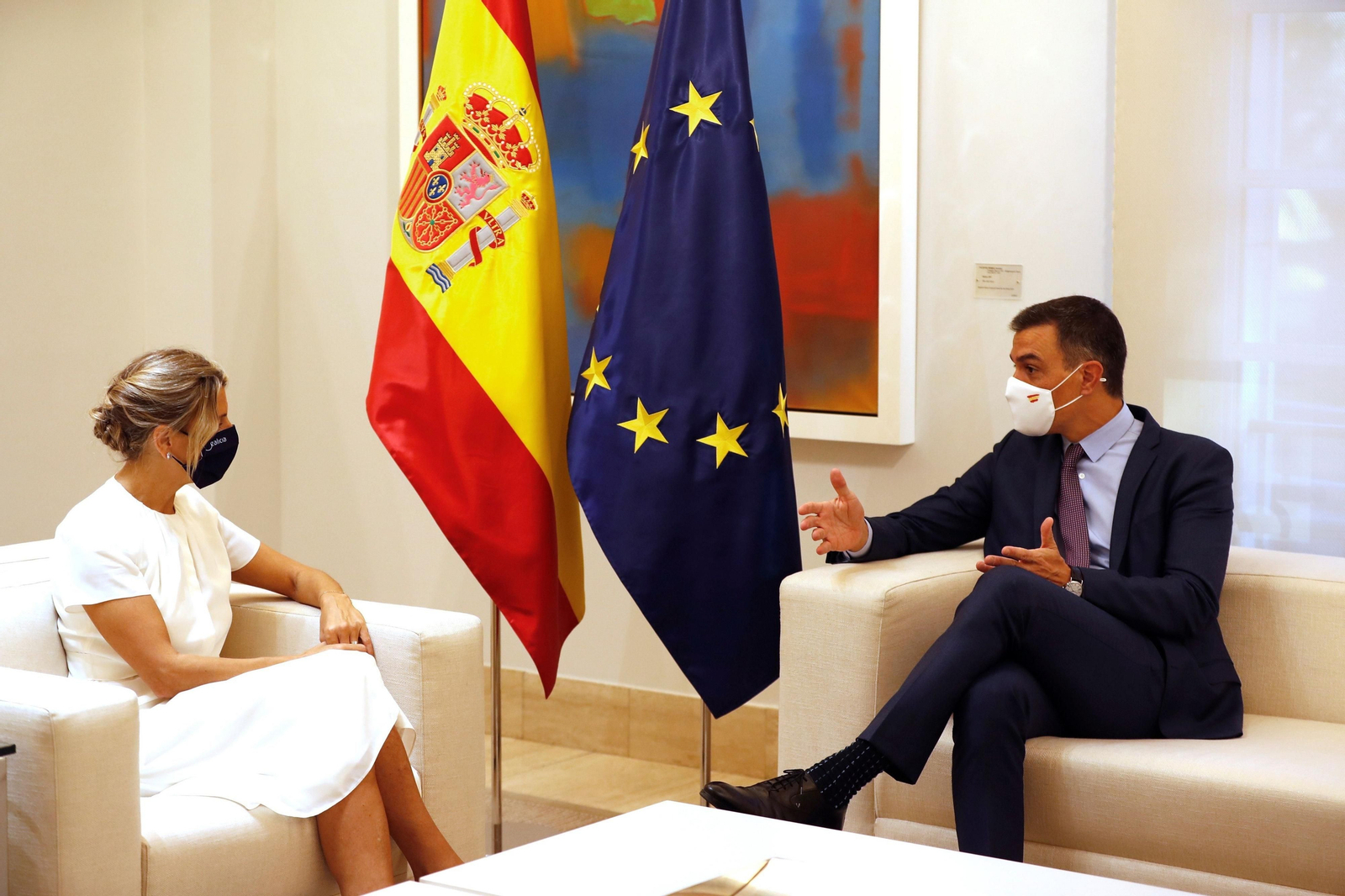 Yolanda Díaz y Pedro Sánchez, el jueves en La Moncloa