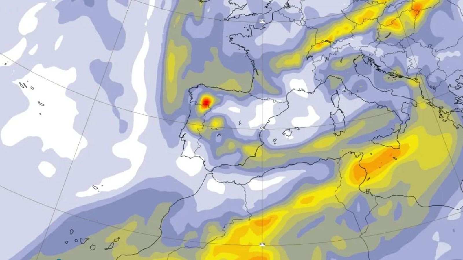 Los pronósticos del CAMS) muestran una concentración elevada de aerosol de combustión de biomasa