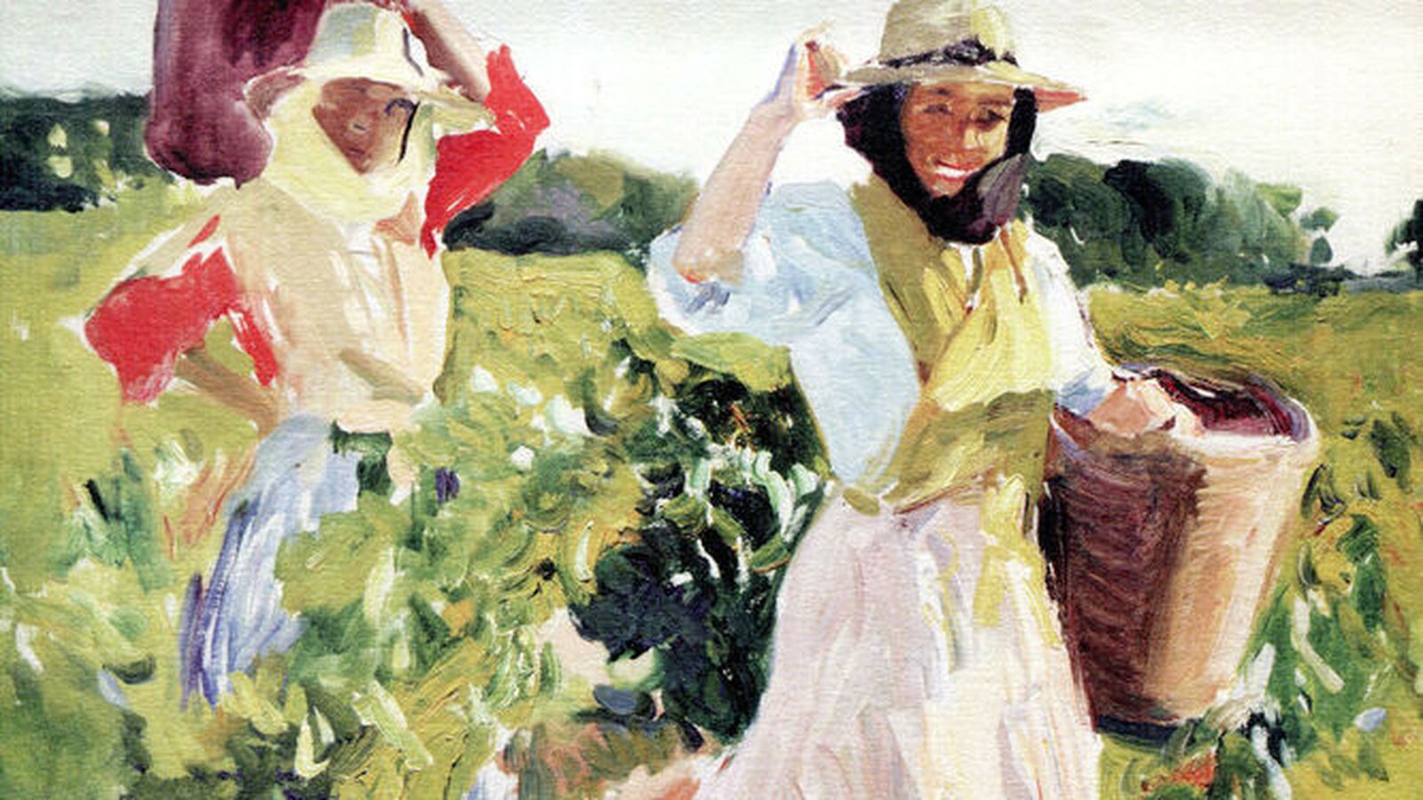 Boceto del pintor Joaquín Sorolla de vendimiadoras en Jerez pintado en 1914.