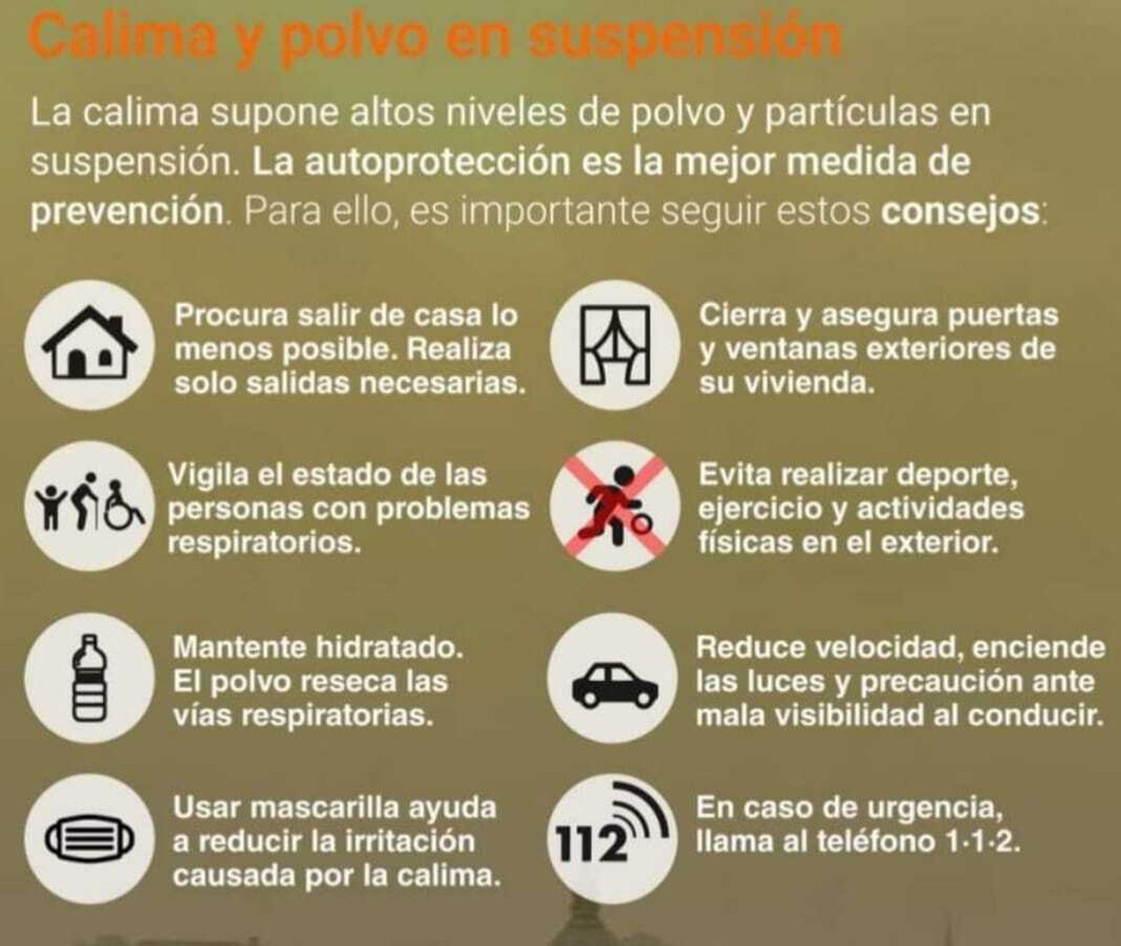 Las serias recomendaciones de Almería capital frente a la calima
