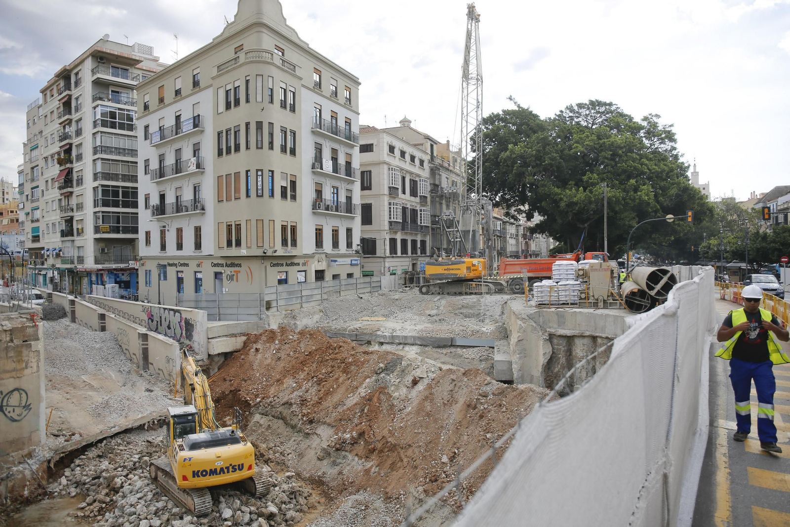 Obras del Metro en el puente de Tetuán.