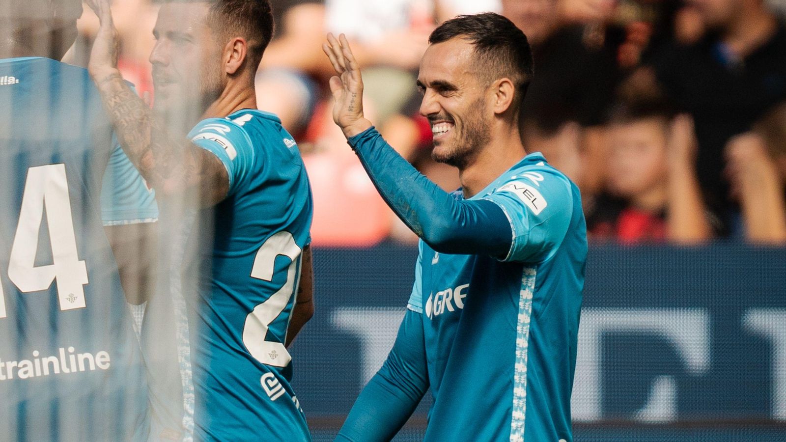 Juanmi celebra su gol ante el Leverkusen en el Bay Arena