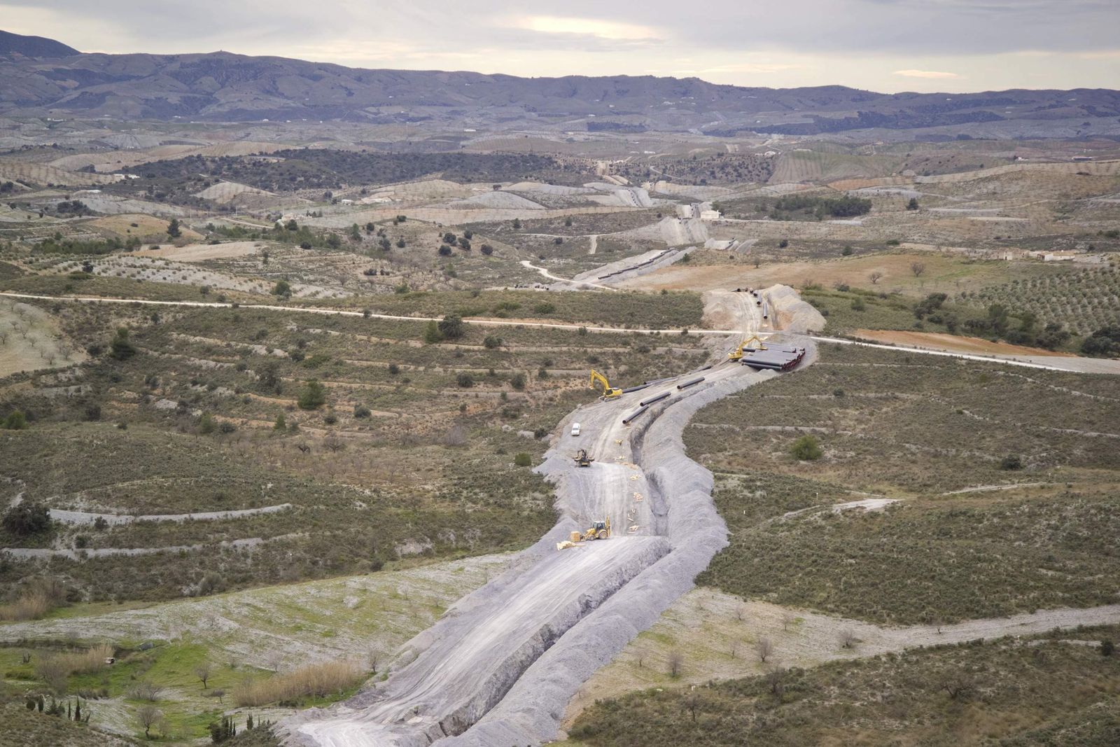 Trazado terrestre del gasoducto de Medgaz por Almería.