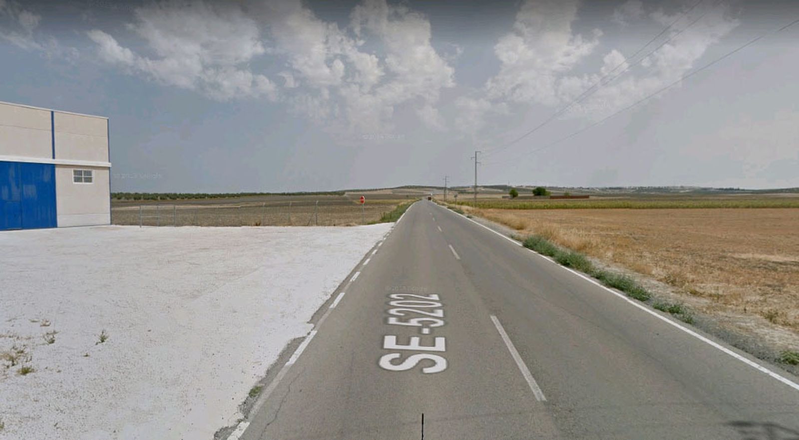 Imagen de la carretera SE-5202, entre Arahal y Paradas.