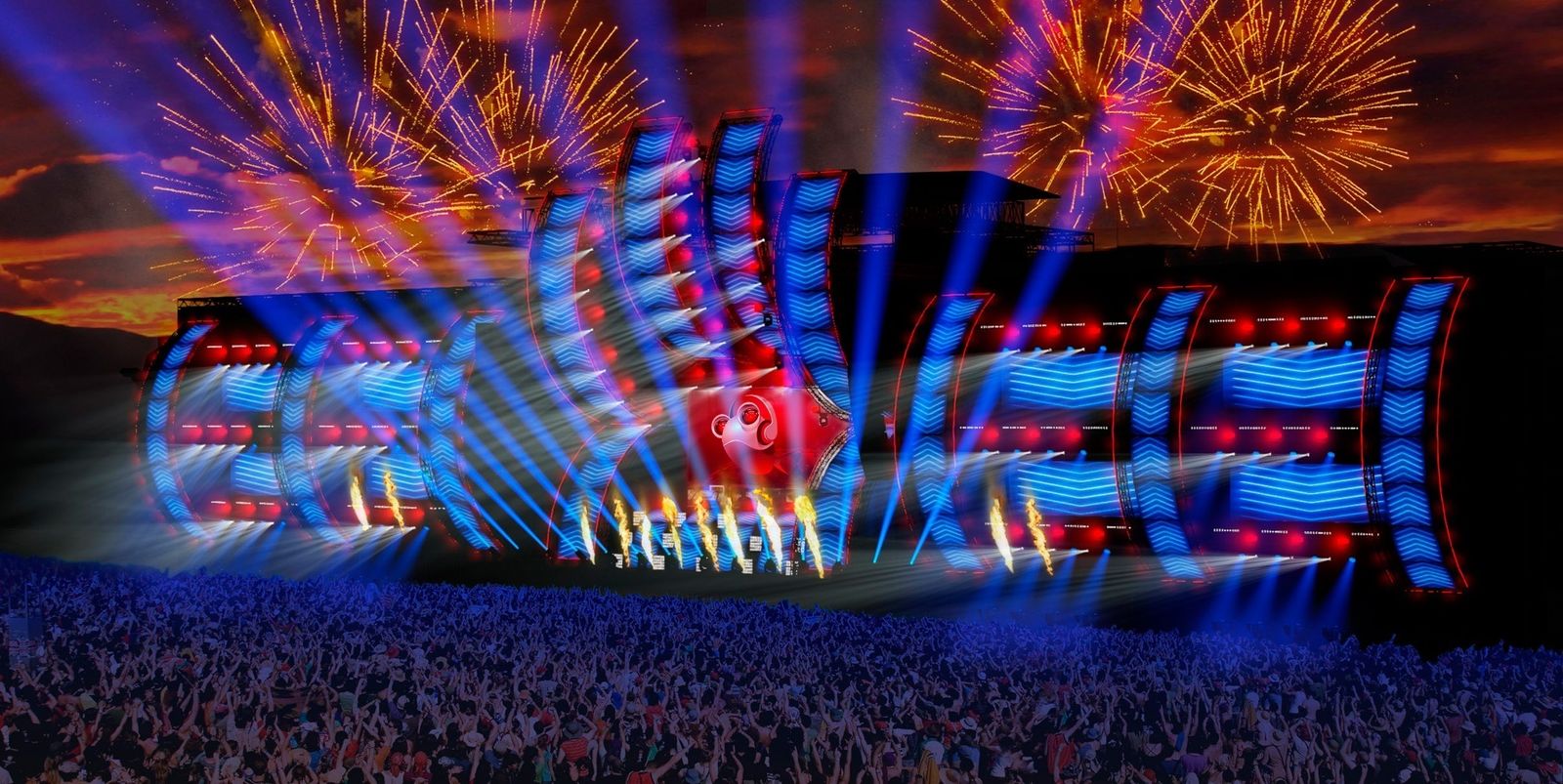 El escenario resulta impresionante con 70 metros de ancho y 30 metros de alto.