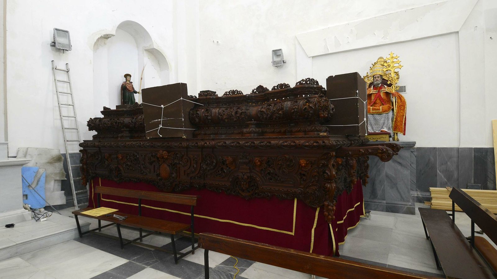 El paso del Perdón en el Torreón del Sagrario de Santa Cruz, a principios de Cuaresma