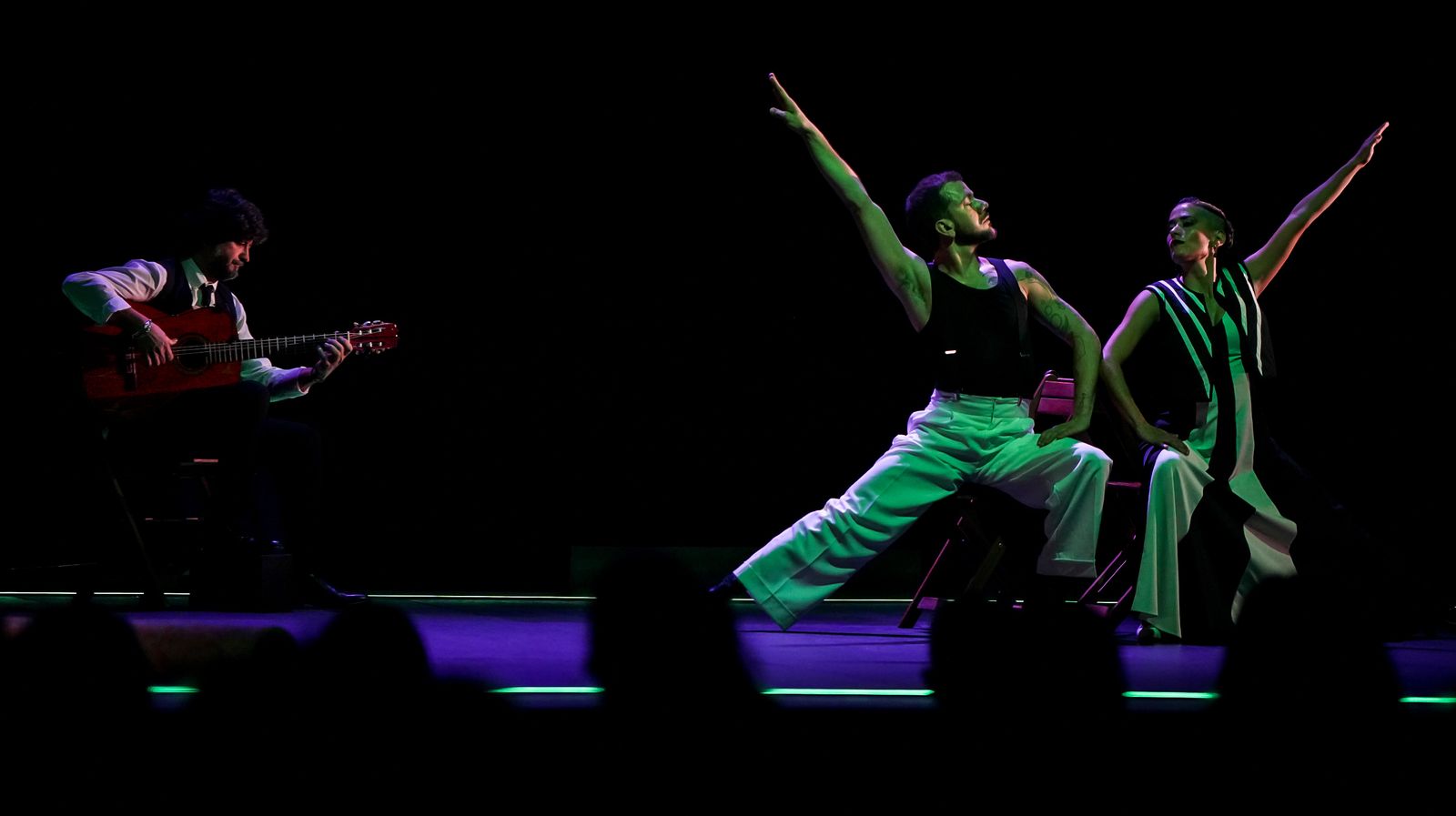 Karen Lugo, José Maldonado y Chicuelo en 'Tres Piezas'