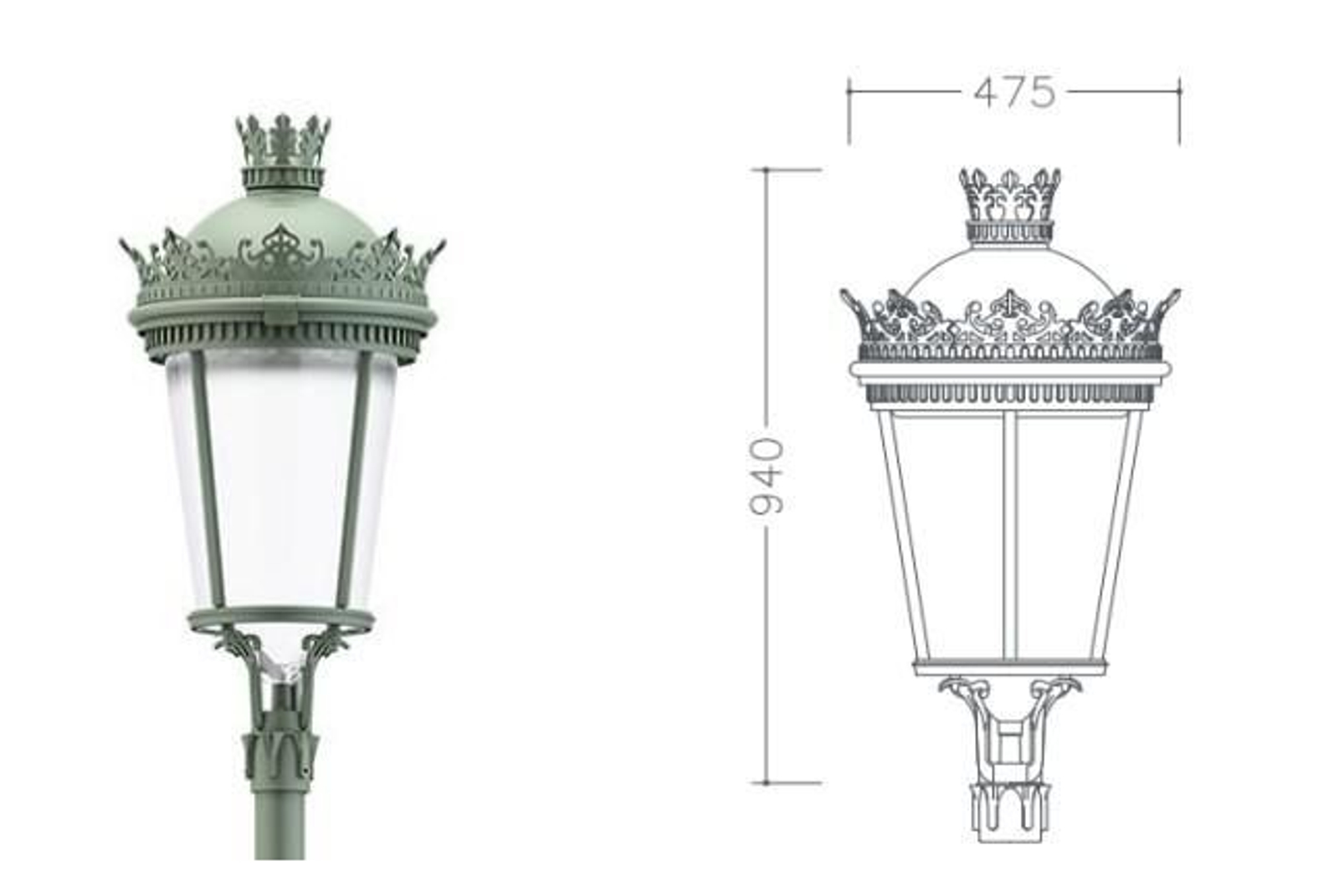 Así serán las farolas del futuro parque de La Magdalena, en San Fernando