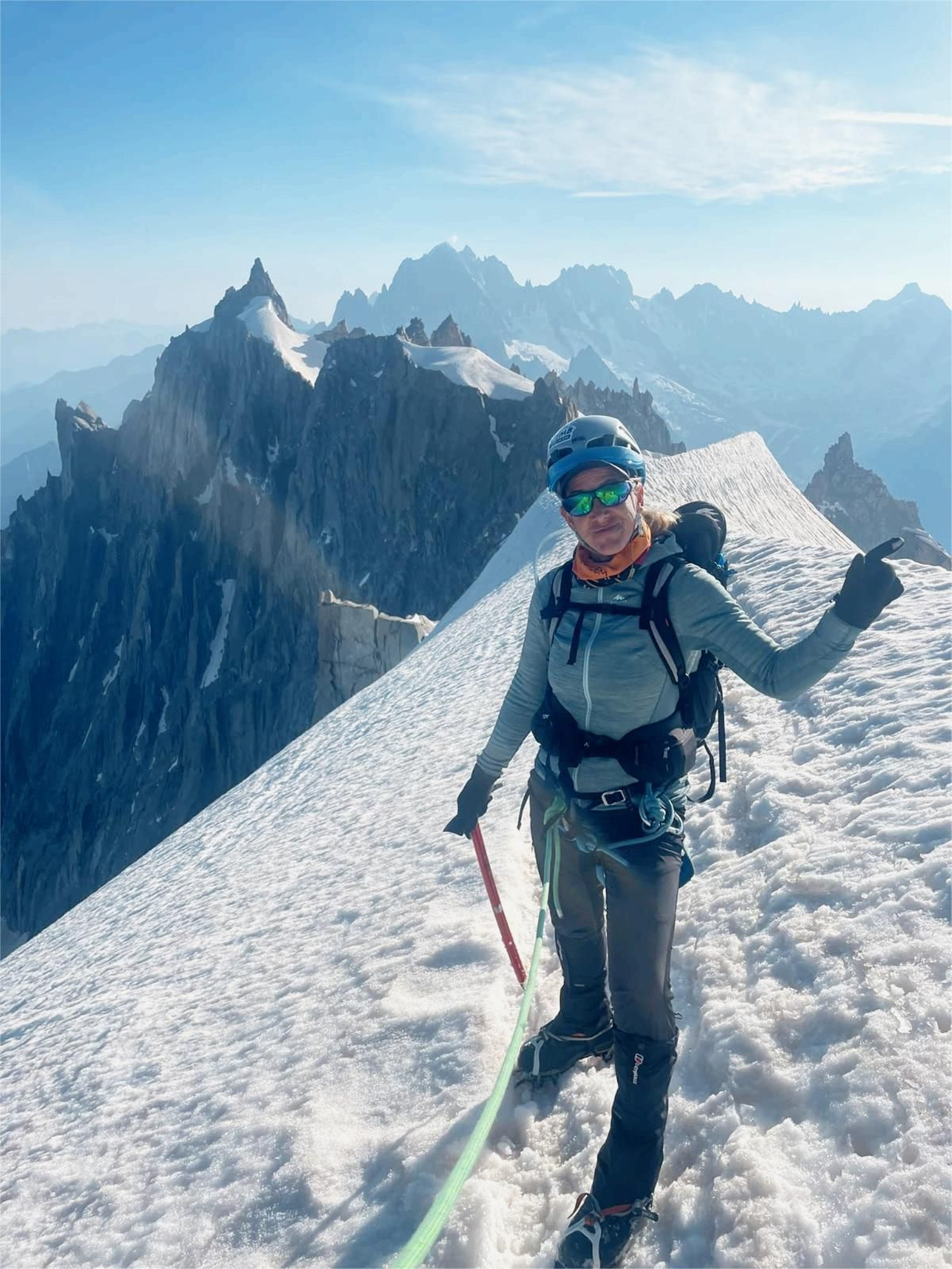 Sonia Téllez en L´Aguille du Midi del Macizo de Mont Blanc.