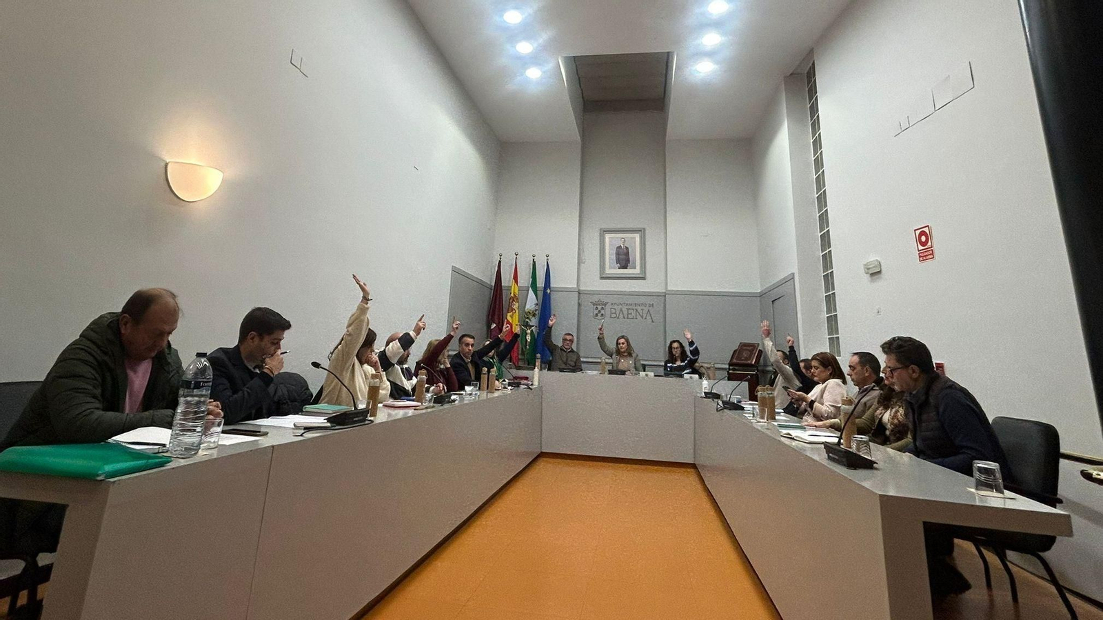 Un momento de la sesión plenaria celebrada en el Ayuntamiento de Baena.