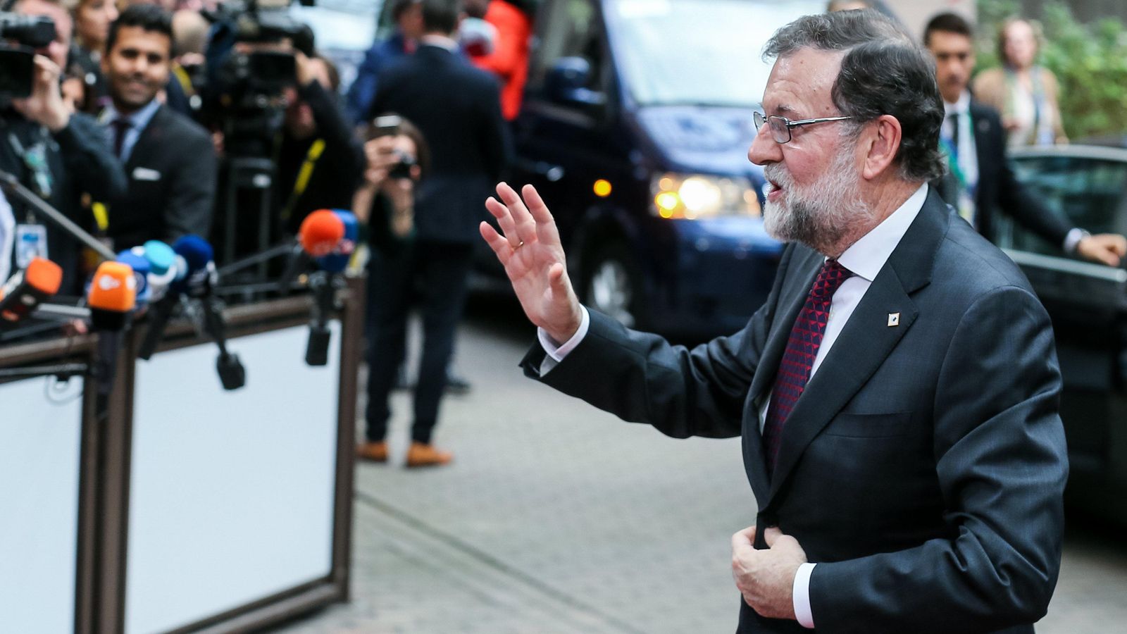 Mariano Rajoy a su llegada a la cumbre