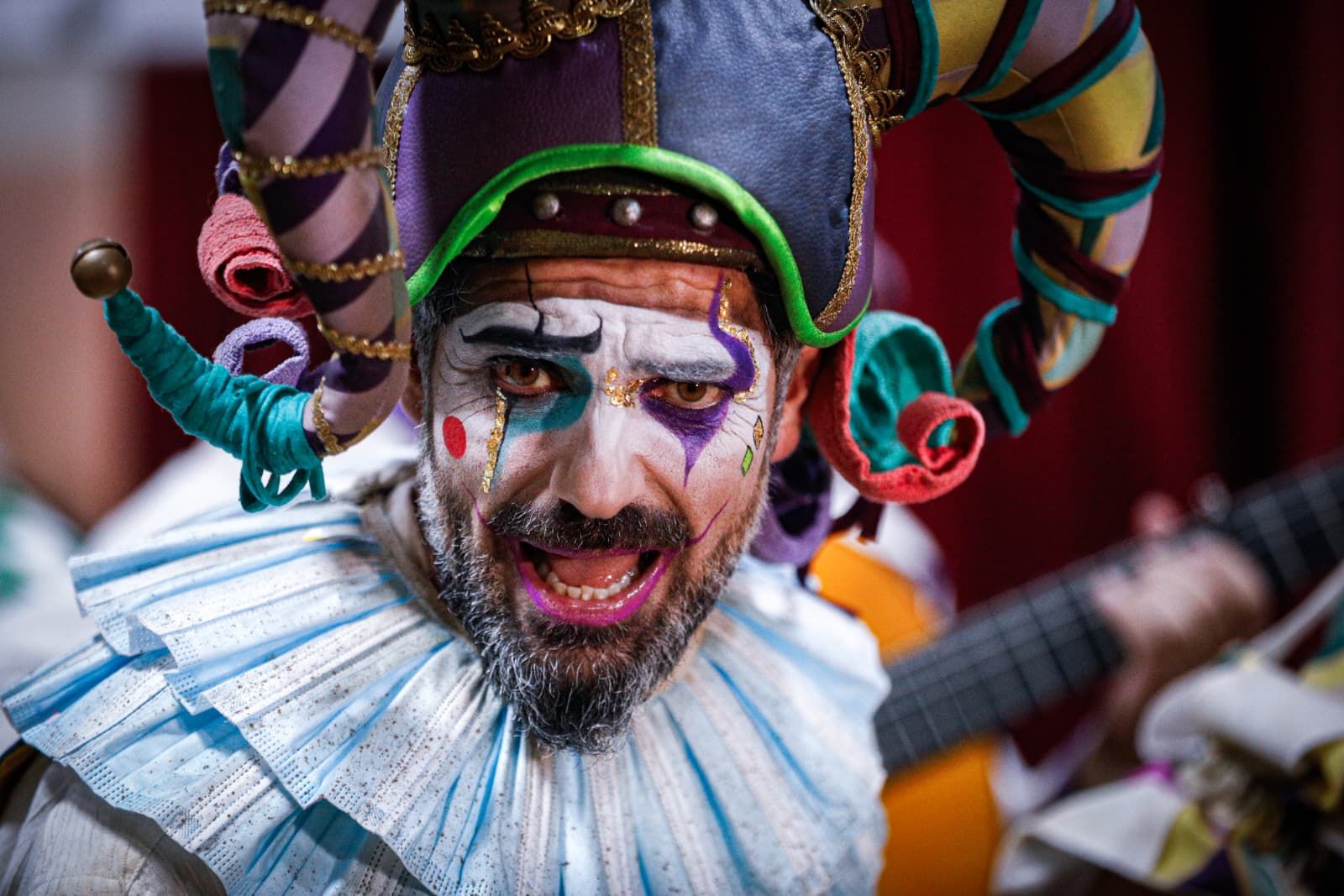 Jesús Bienvenido en camerinos, antes de la actuación